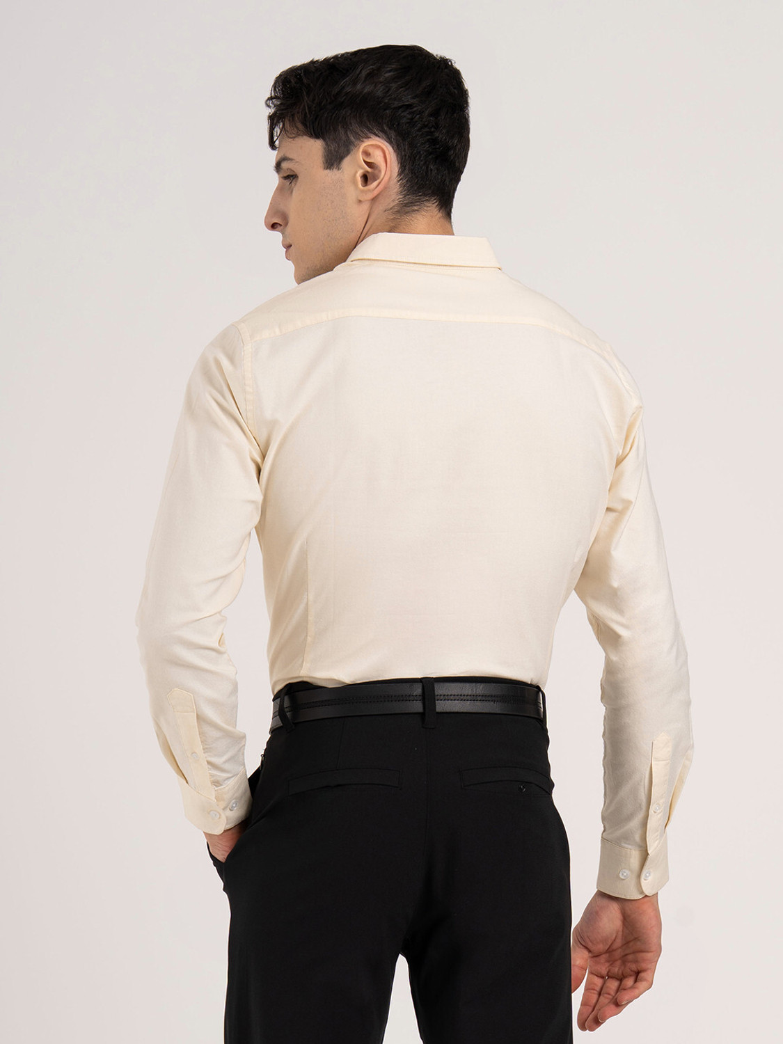 Image of RED TAPE Men Solid Casual Beige Shirt