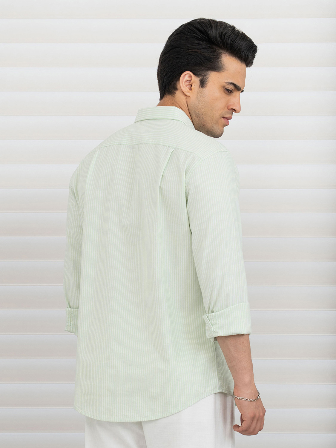 Image of RED TAPE Men Solid Casual Green Shirt