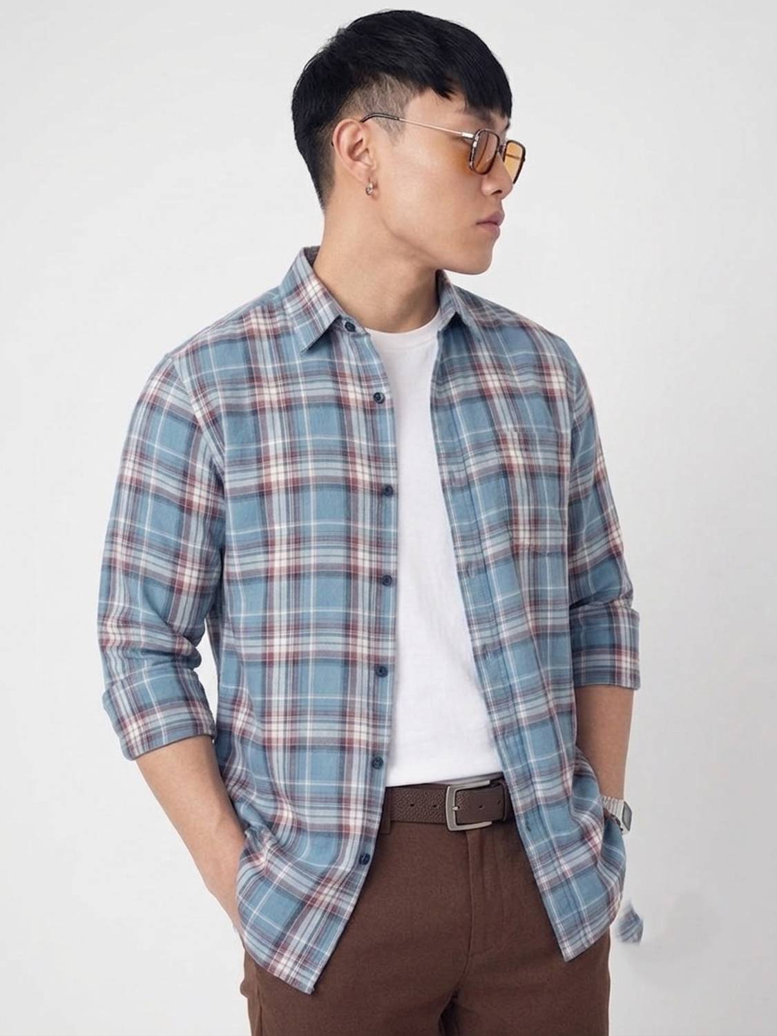 Roadster Men Checkered Casual Blue Shirt - Image 4