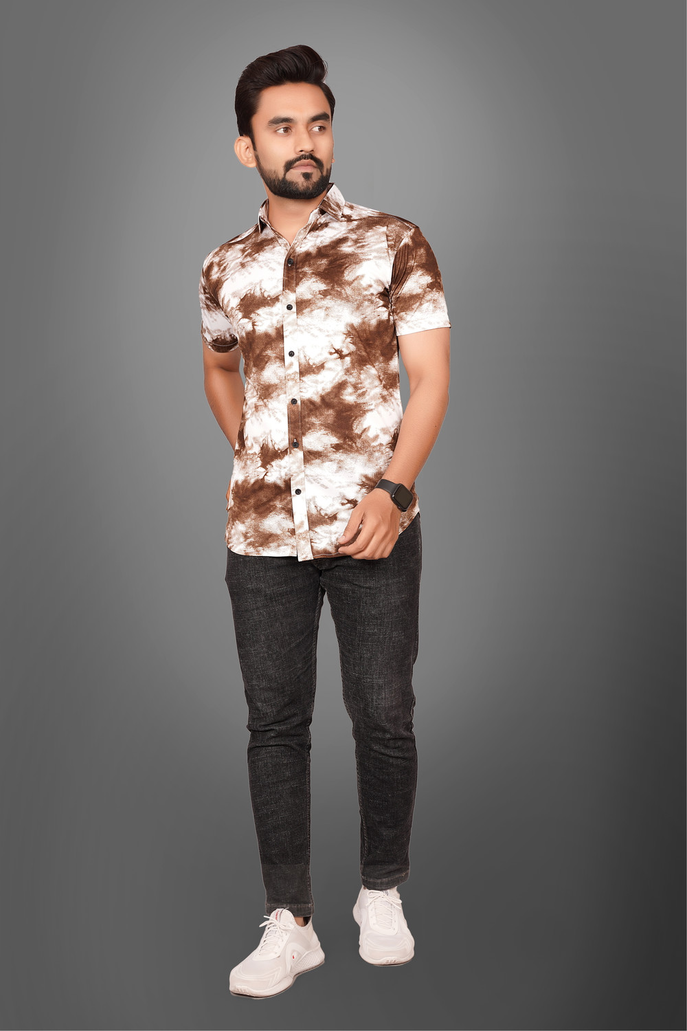Image of Voroxy Men Dyed /Ombre Casual Multicolor Shirt
