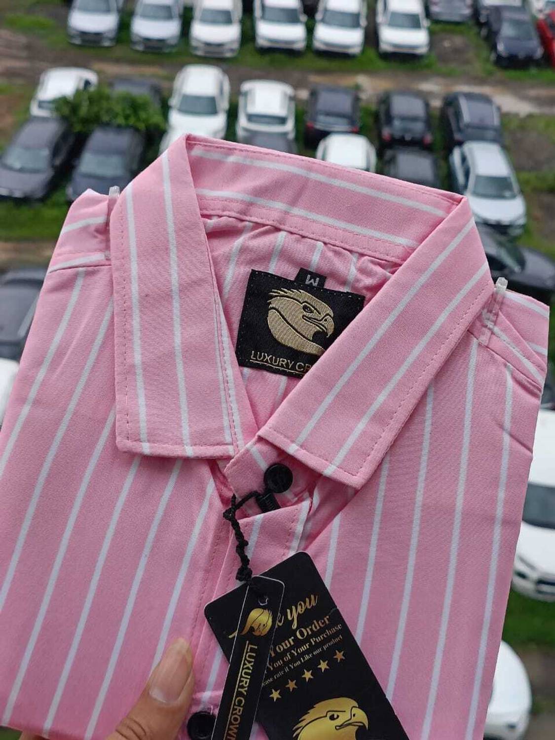 DISHANK Men Striped Pink Shirt - Image 4