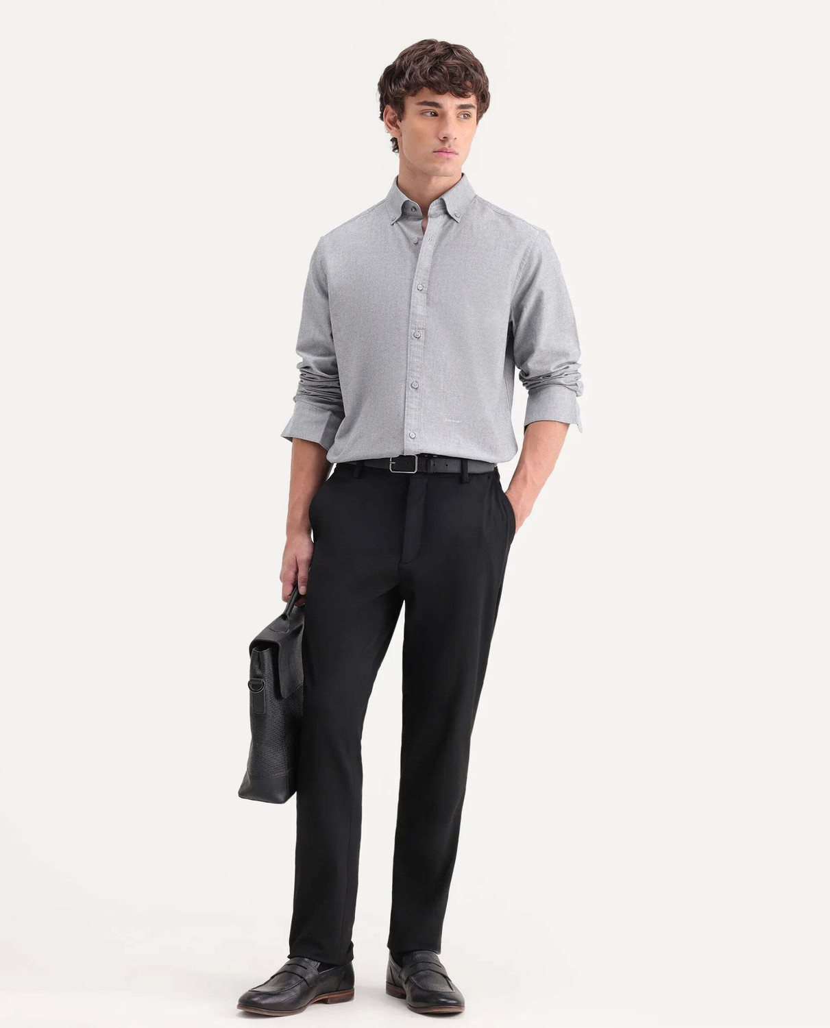 Image of RARE RABBIT Men Regular Fit Solid Casual Shirt