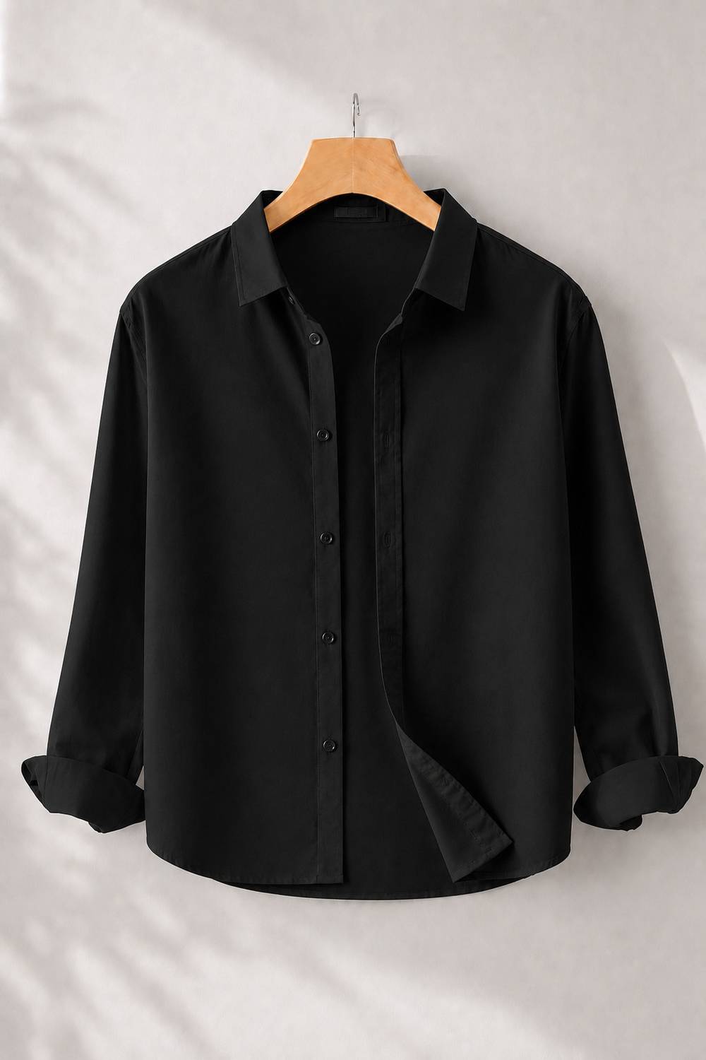 mozero Men Solid Casual Black, White Shirt - Image 3