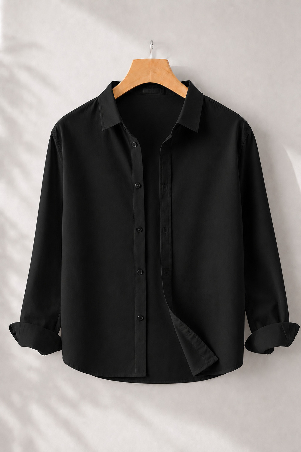 Image of mozero Men Solid Casual Beige, Black Shirt