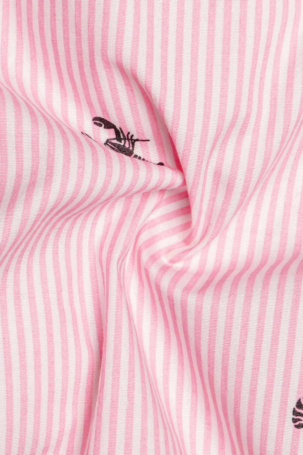 Image of french crown Men Striped Festive Pink Shirt