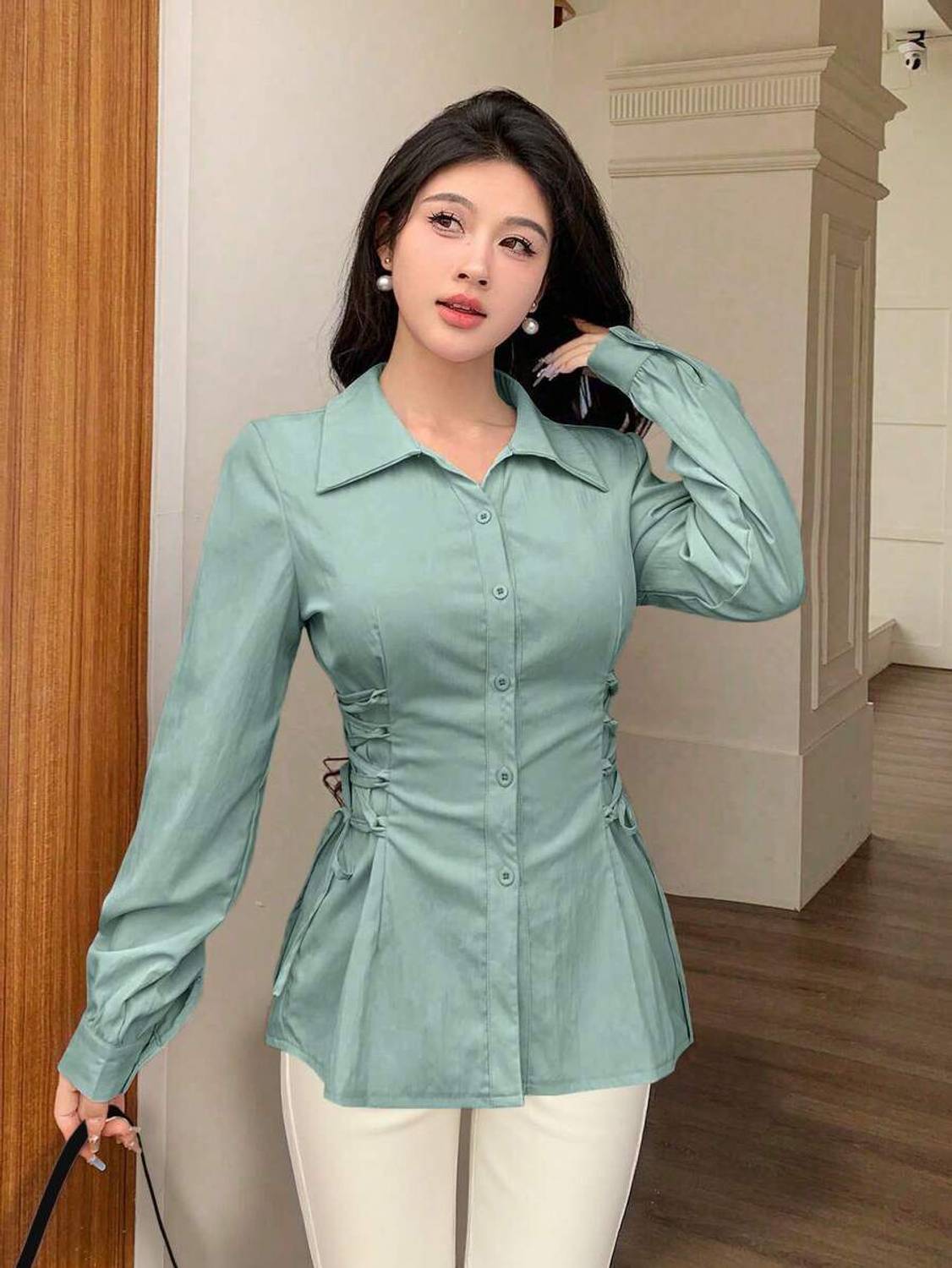 CLASSYFASHION Women Solid Party Light Green Shirt - Buy CLASSYFASHION Women  Solid Party Light Green Shirt Online at Best Prices in India | Flipkart.com