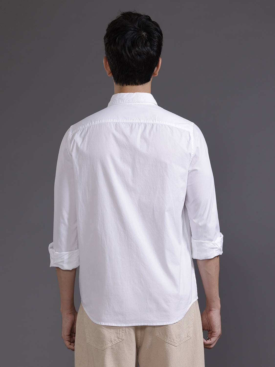 WROGN Men Solid Casual White Shirt - Image 3