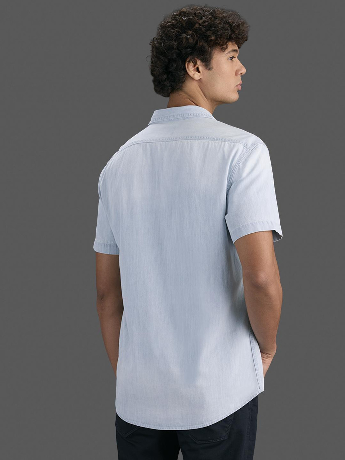 Image of Pepe Jeans Men Regular Fit Solid Spread Collar Casual Shirt