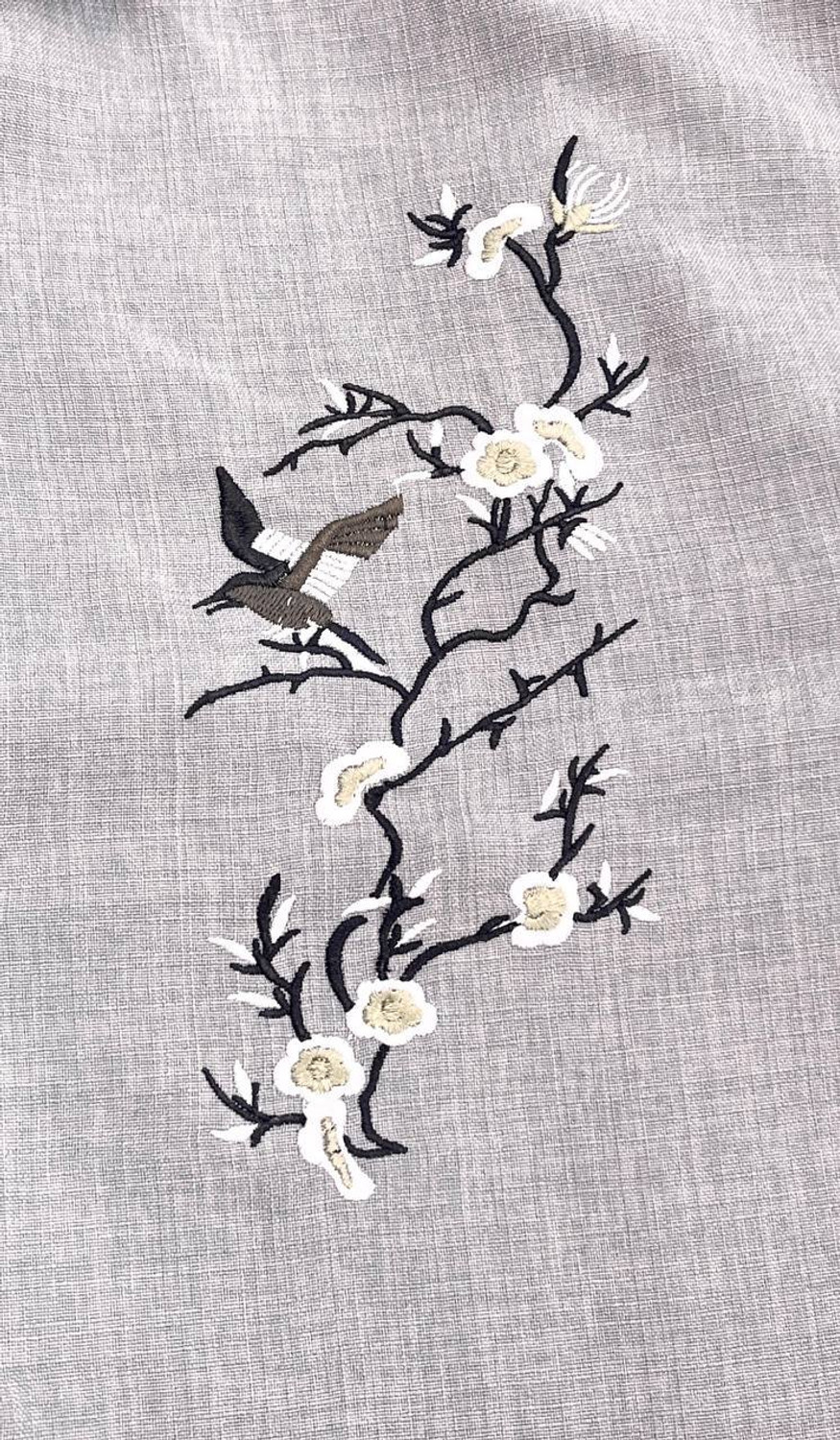 Image of monteliv fashion Men Embroidered Casual Grey Shirt