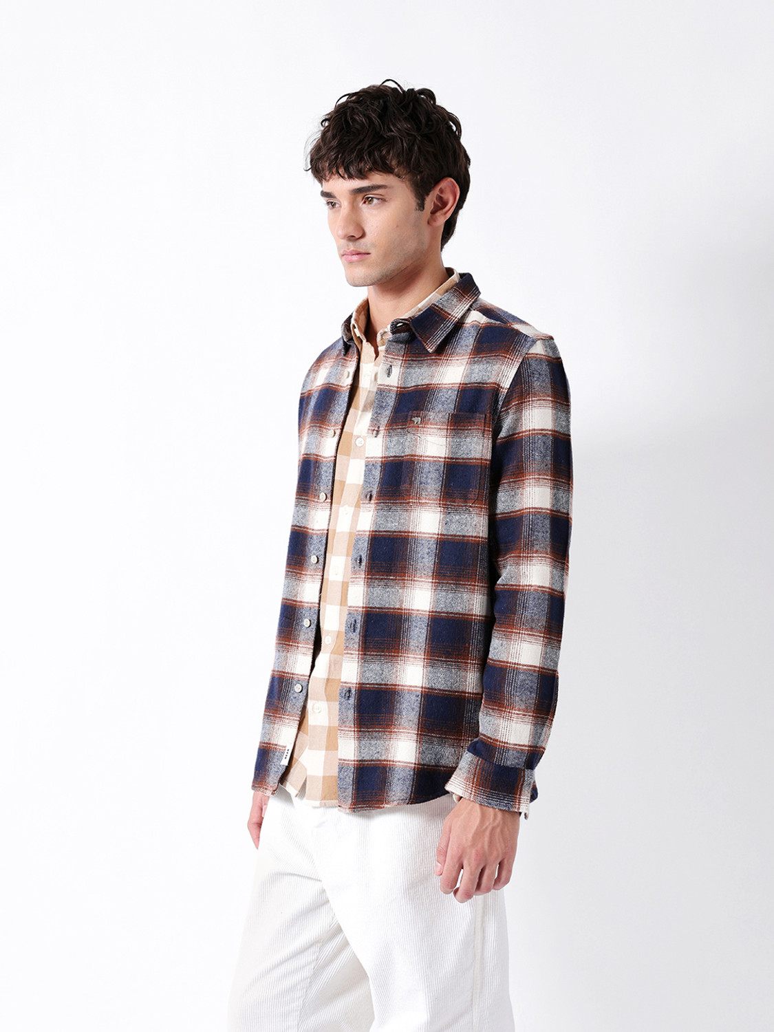 Image of THE BEAR HOUSE Men Checkered Casual Multicolor Shirt