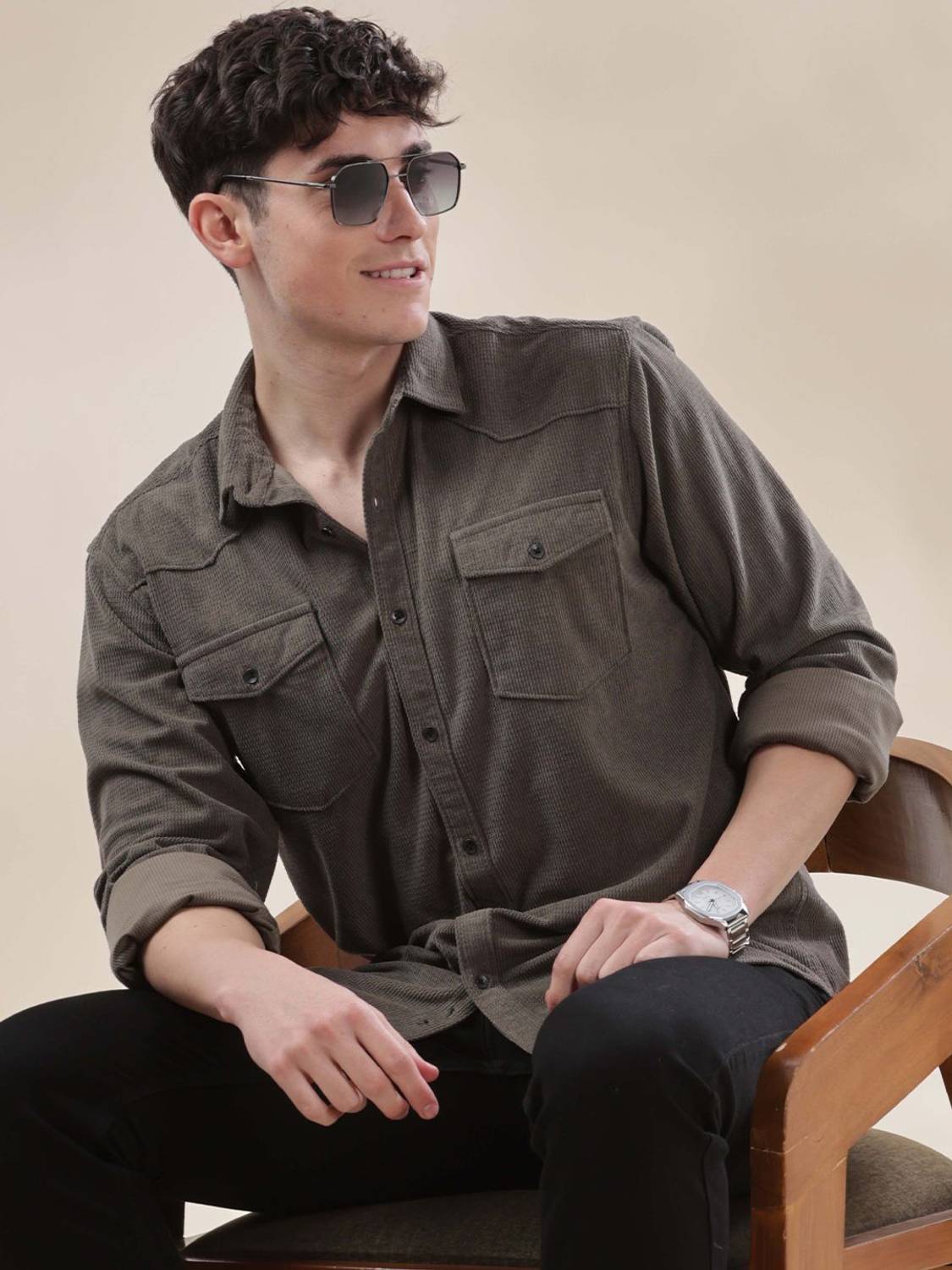 HERE&NOW Men Green Casual Shirt - Image 1