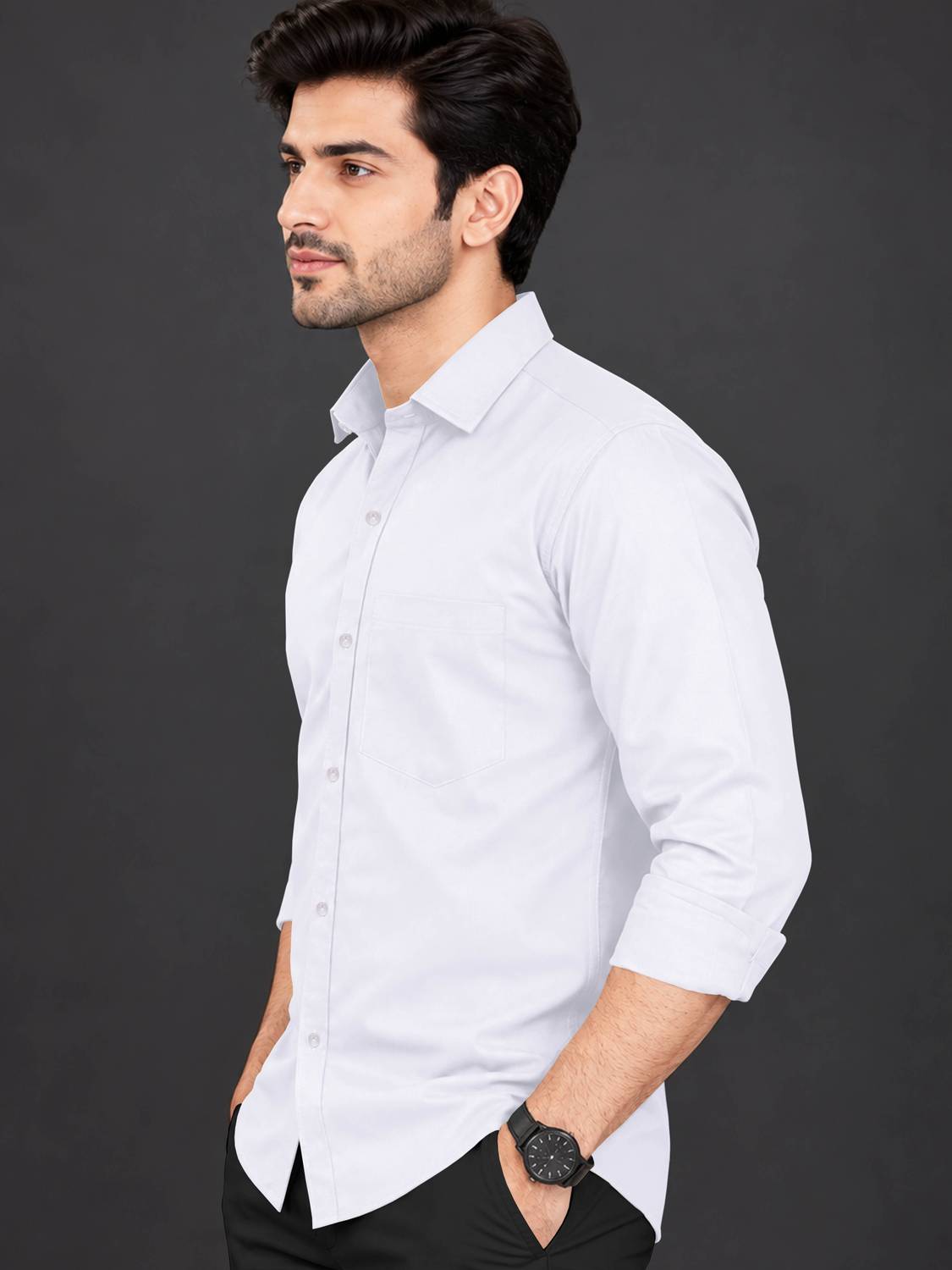 VeBNoR Men White Casual Shirt - Image 4
