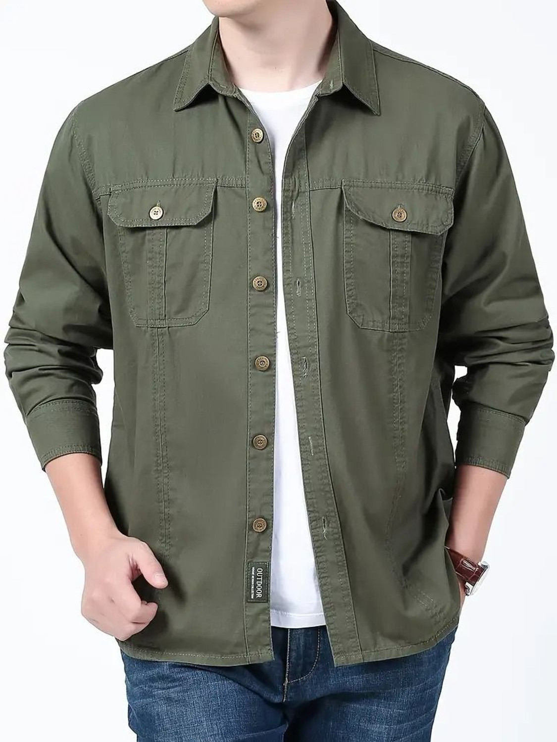 Image of sti Men Solid Casual Green Shirt