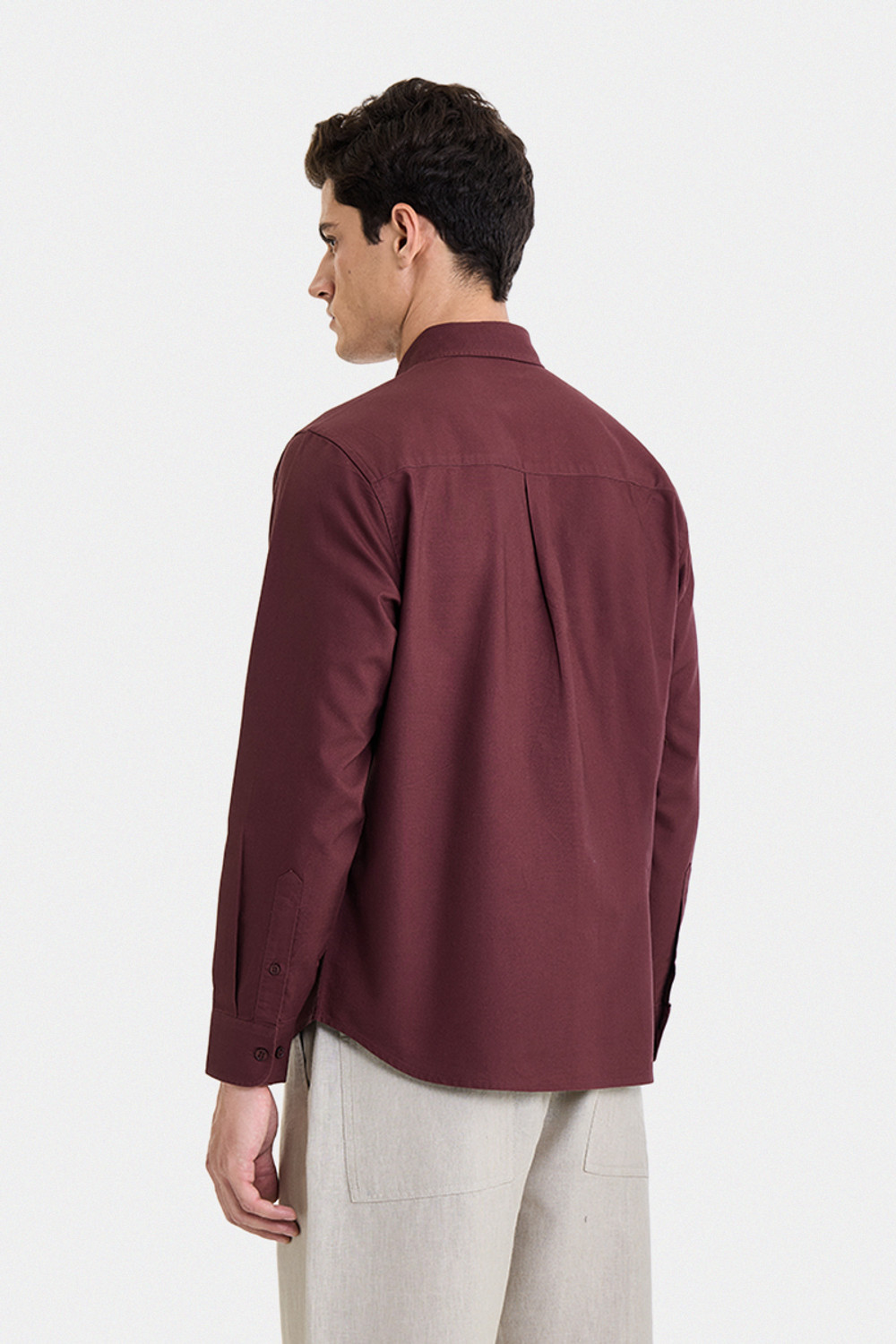 Image of Snitch Men Solid Casual Maroon Shirt