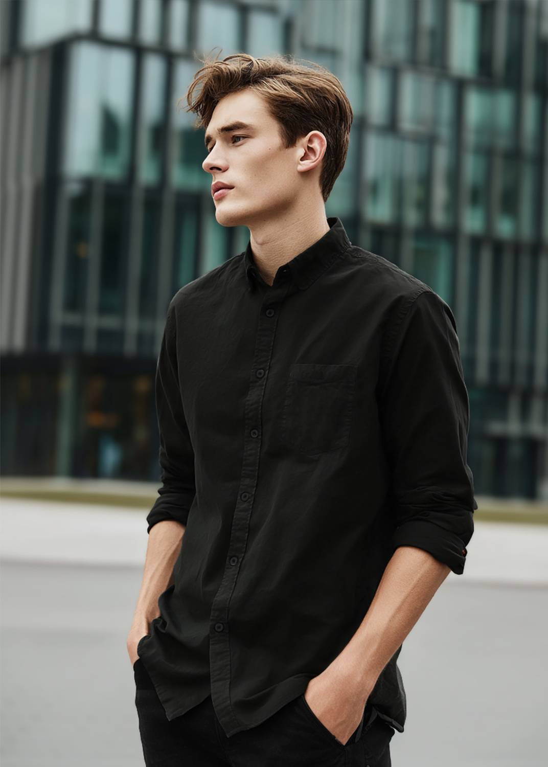 Urbano Fashion Men Regular Fit Solid Spread Collar Casual Shirt