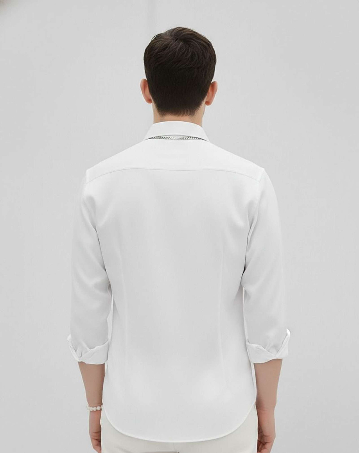 Image of Clothisto Men Solid Casual White Shirt
