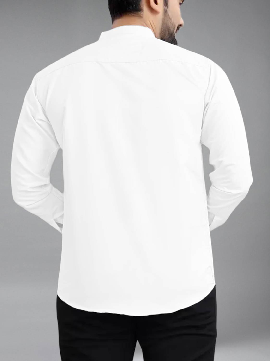 Vashuqi Men White Casual Shirt - Image 2