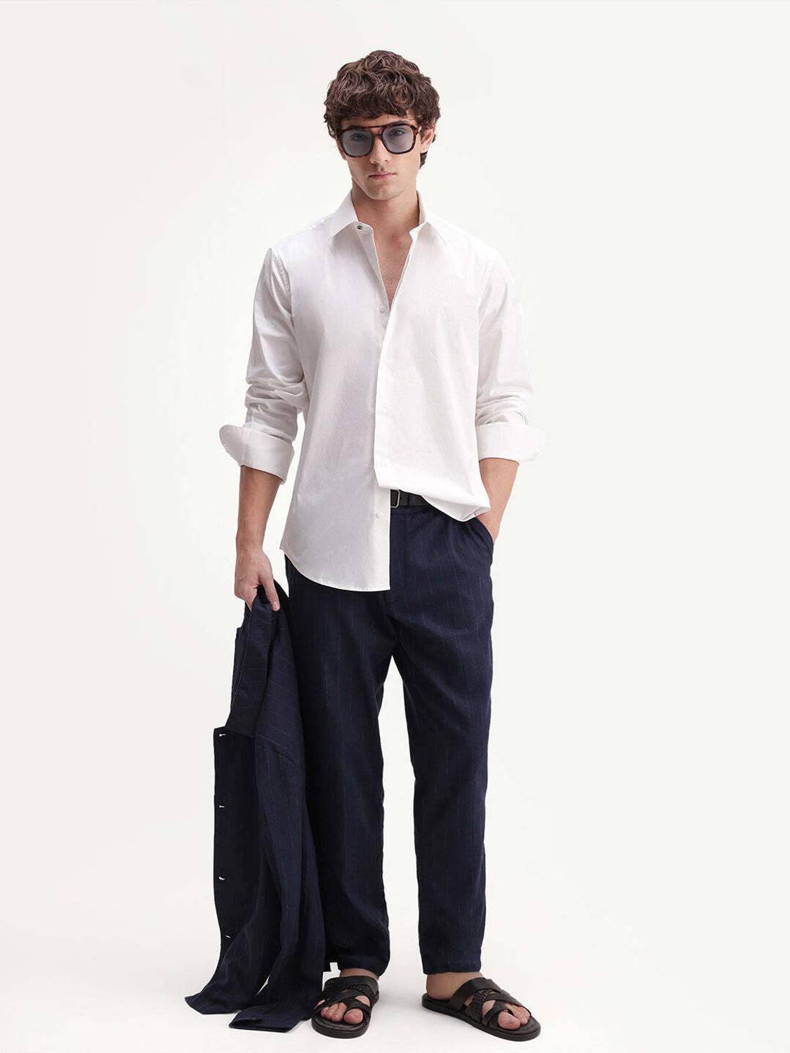 RARE RABBIT Men Solid Casual White Shirt - Image 5
