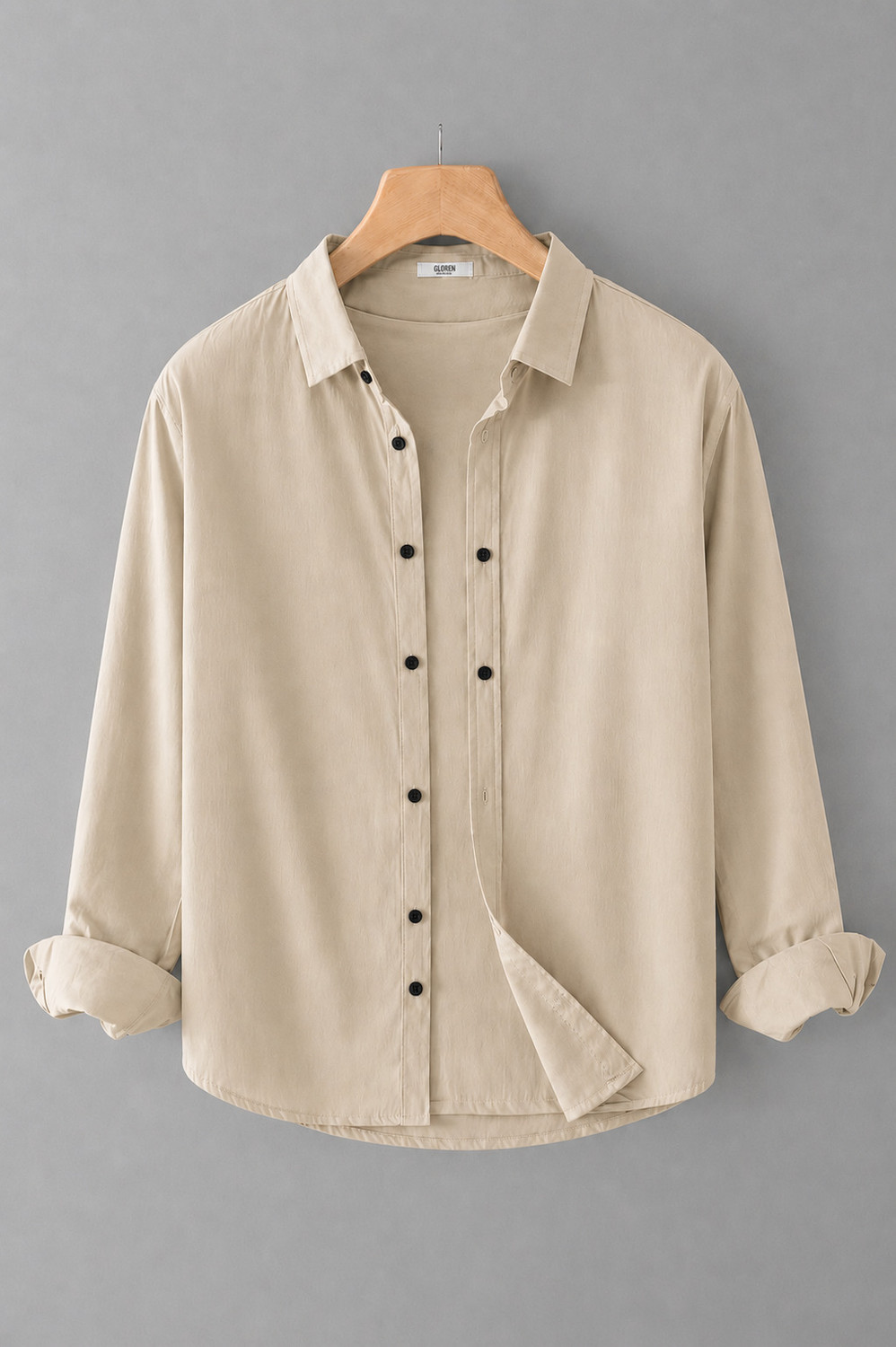 Image of GLOREN Men Solid Casual Multicolor Shirt