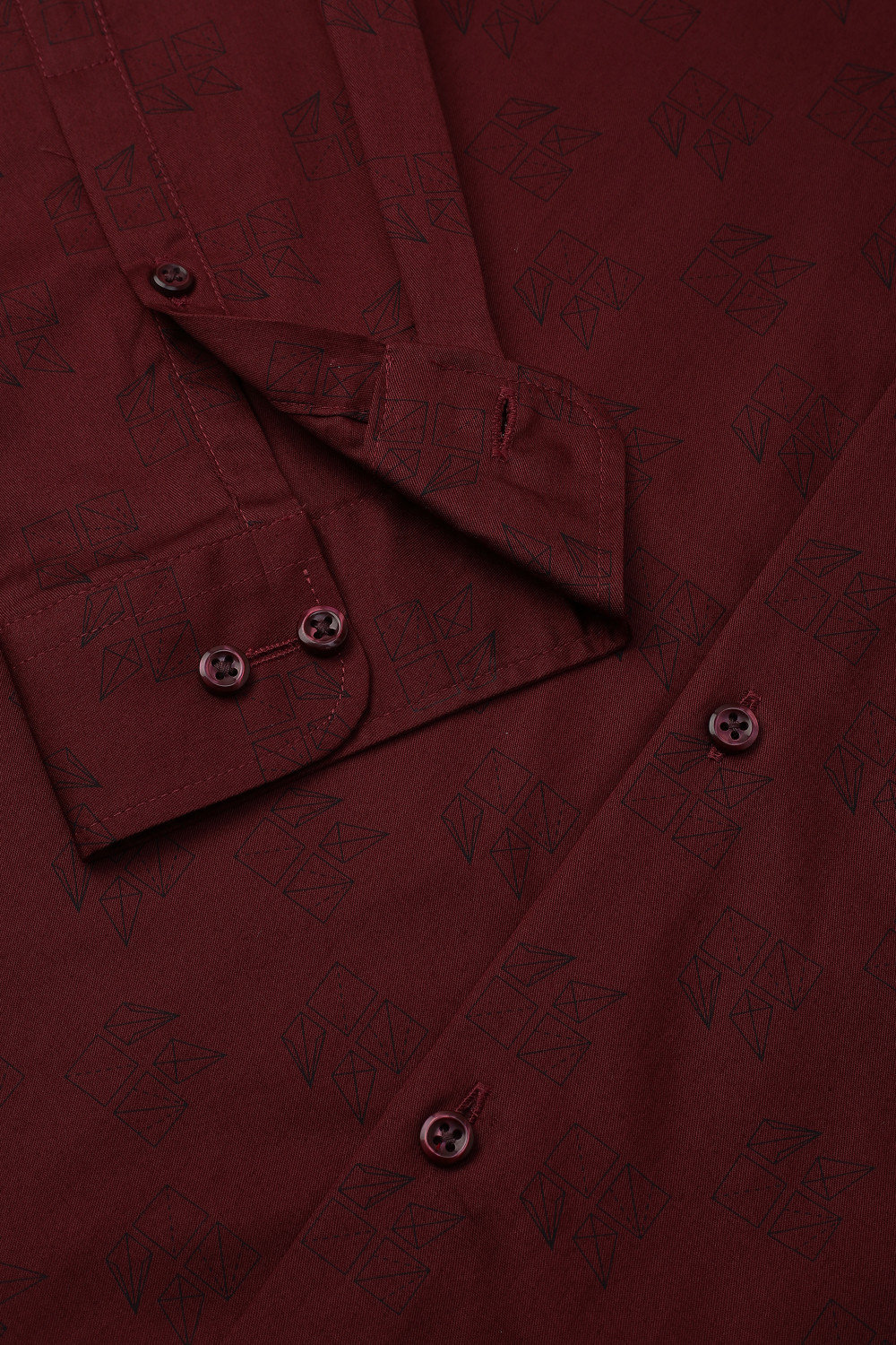 Image of PETER ENGLAND Men Printed Formal Maroon Shirt