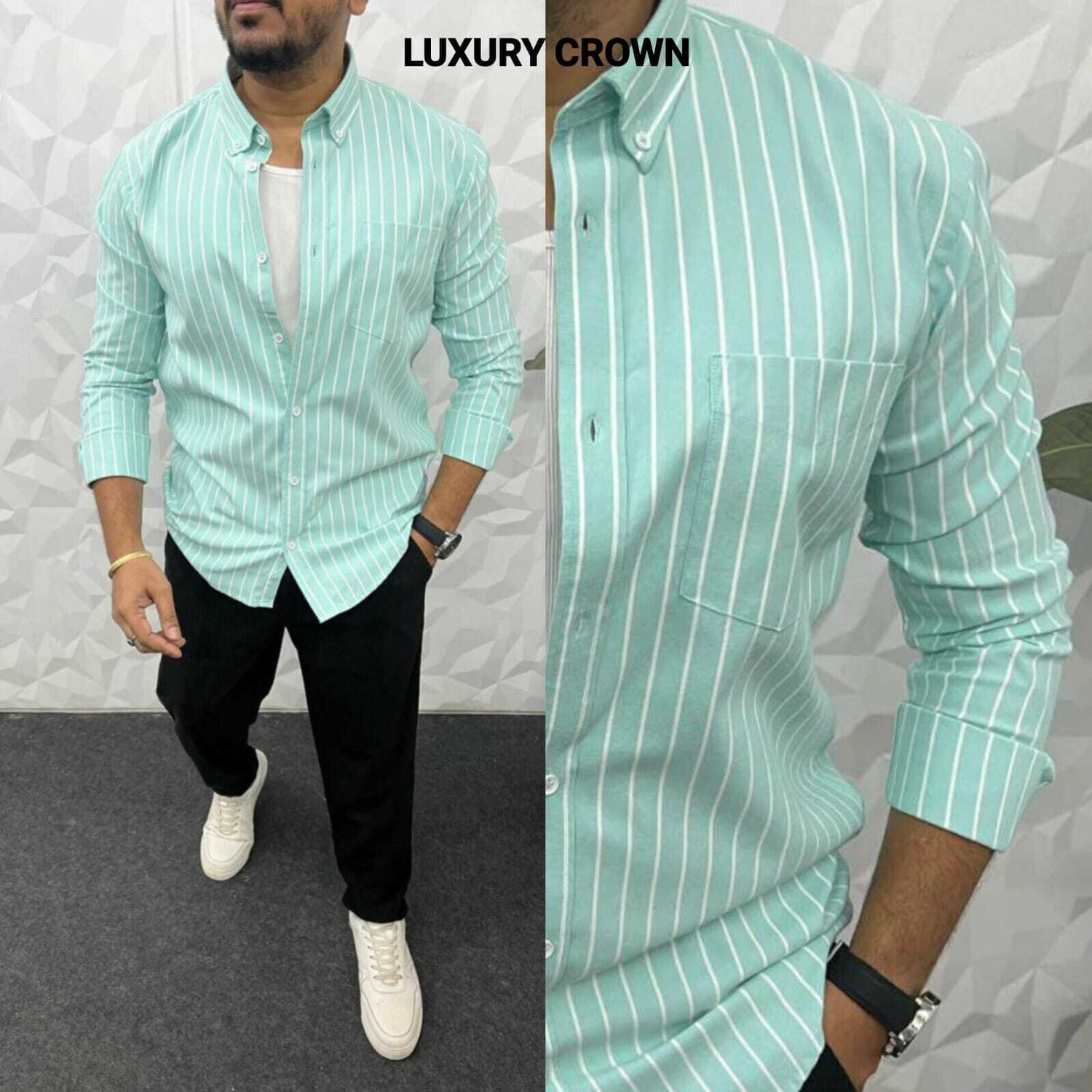 Image of LUXURYCROWN Men Printed Casual Multicolor Shirt