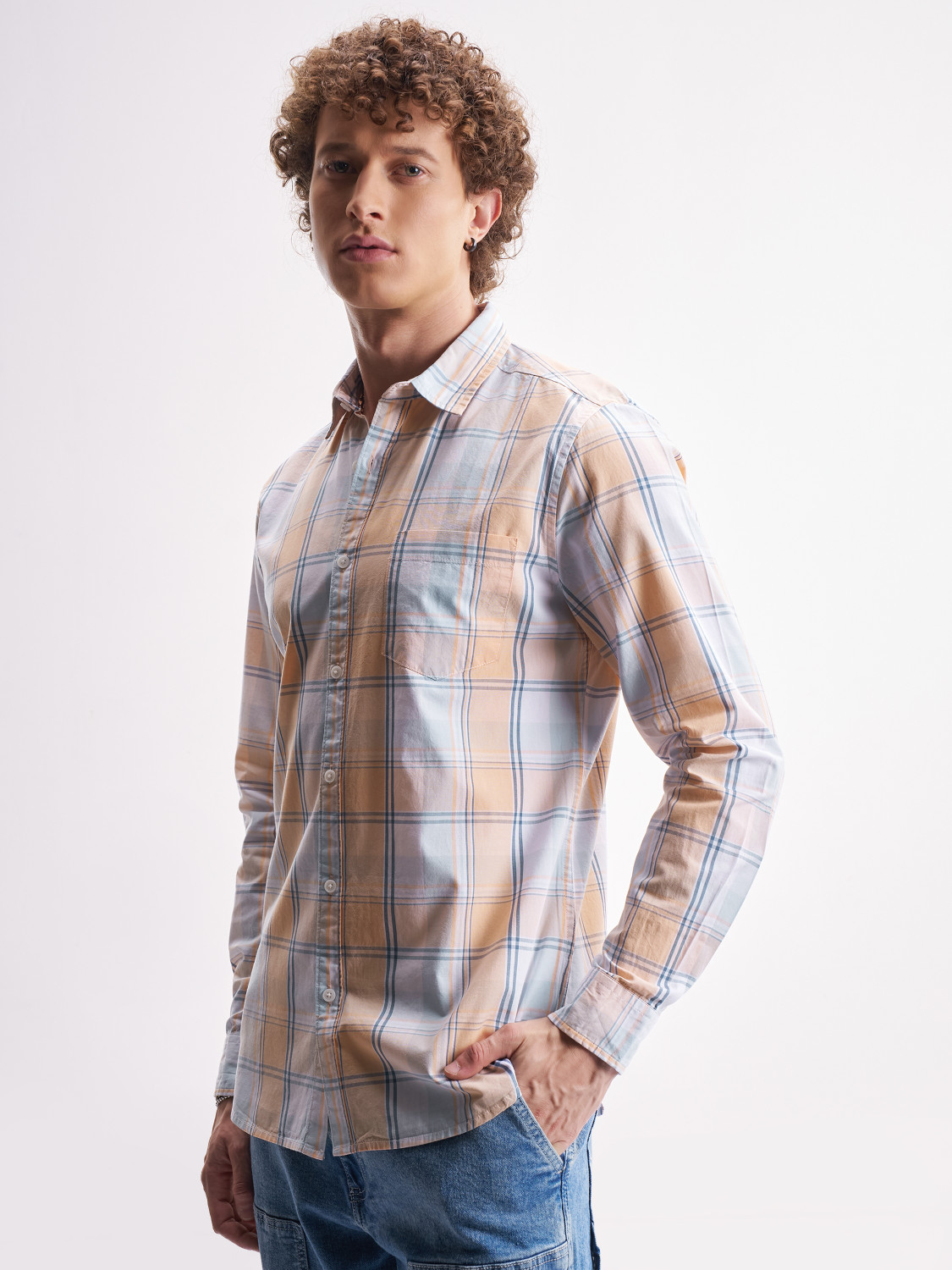 Image of KETCH Men Checkered Casual Multicolor Shirt