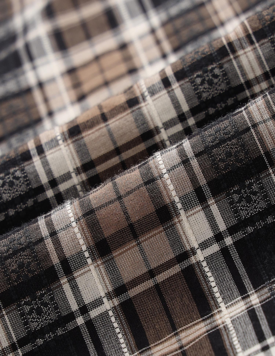 Image of FLYING MACHINE Men Checkered Casual Brown Shirt