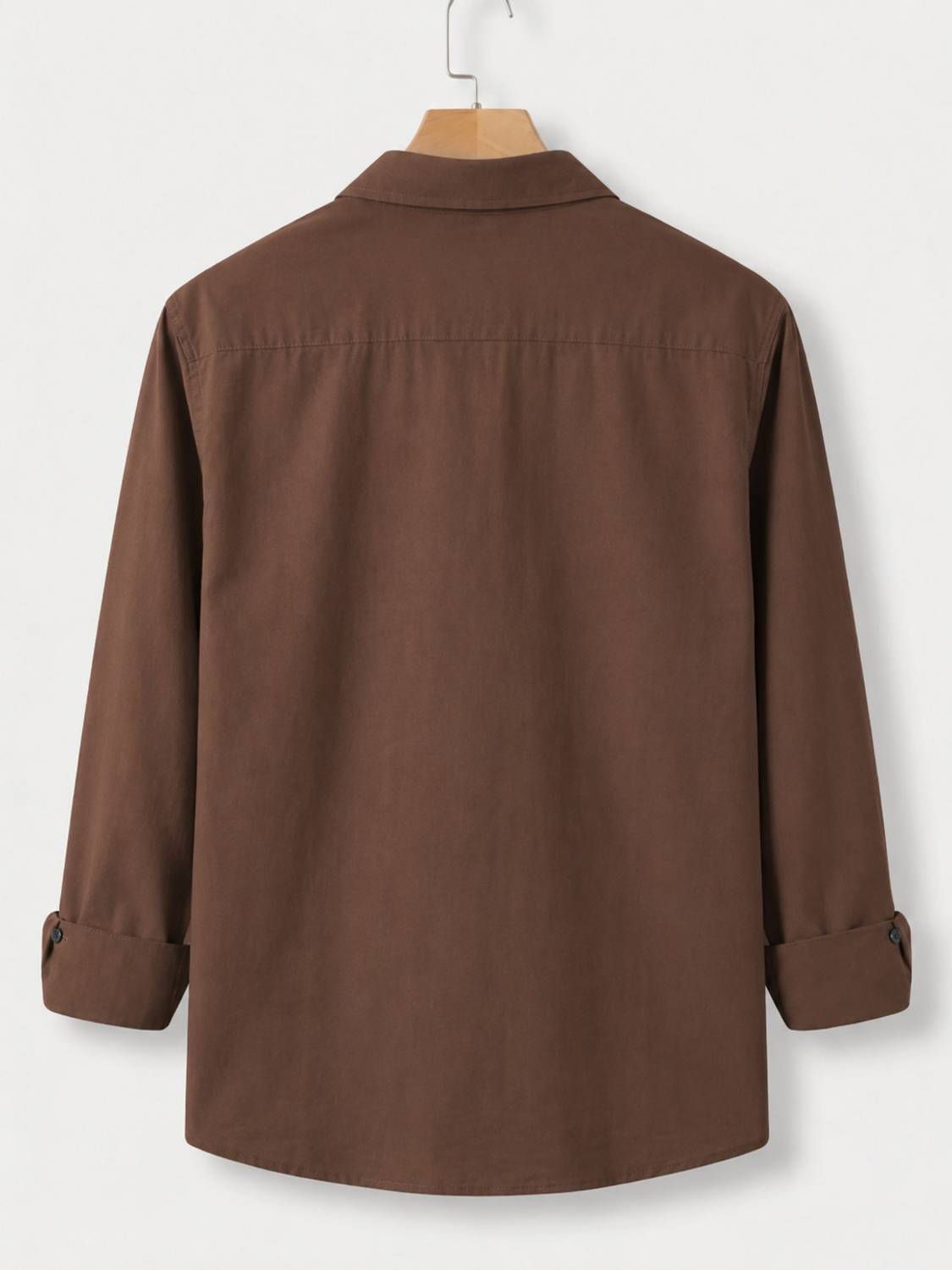 GLOREN Men Solid Casual Brown Shirt - Image 2