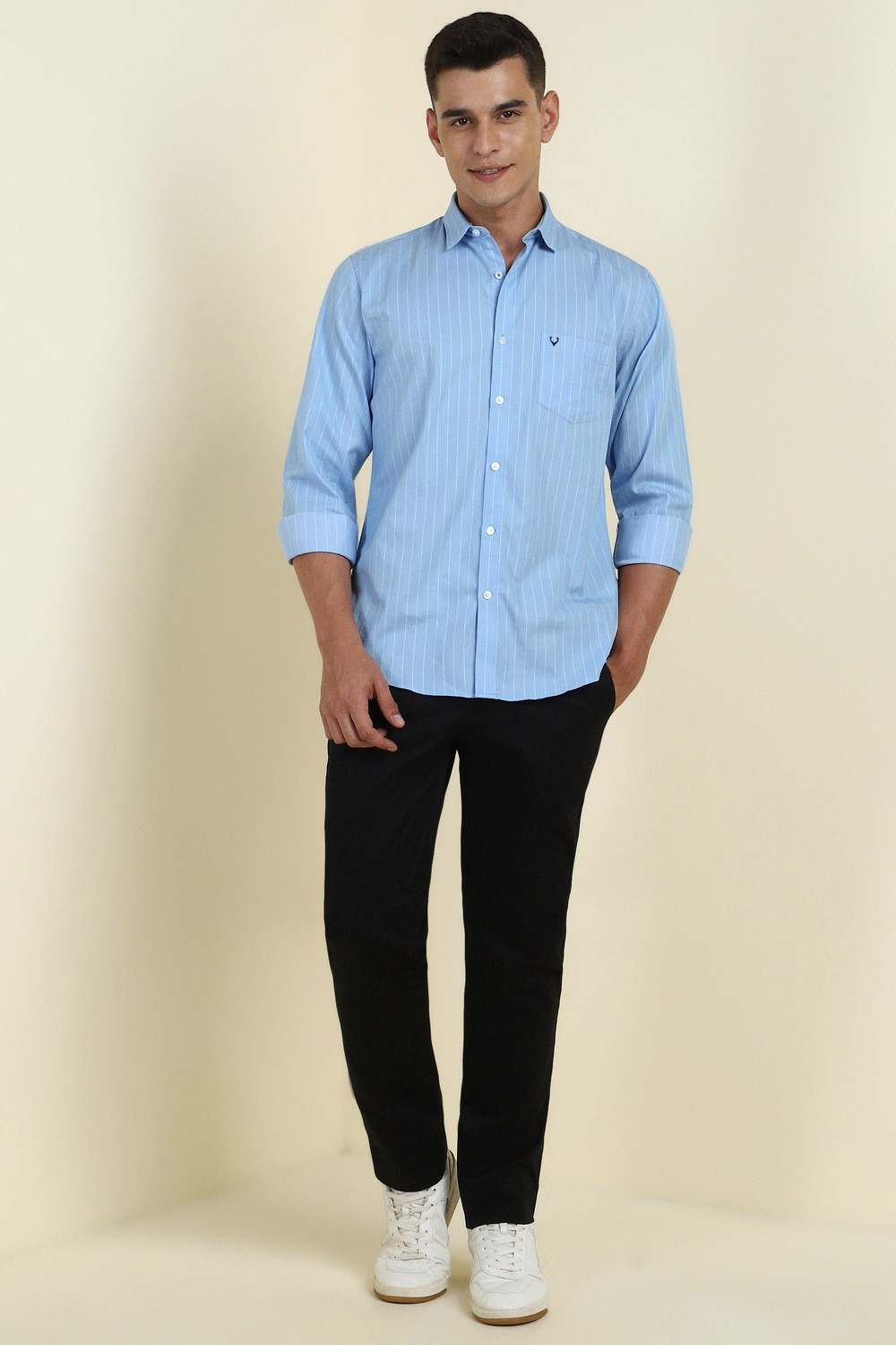 Image of Allen Solly Men Slim Fit Striped Casual Shirt
