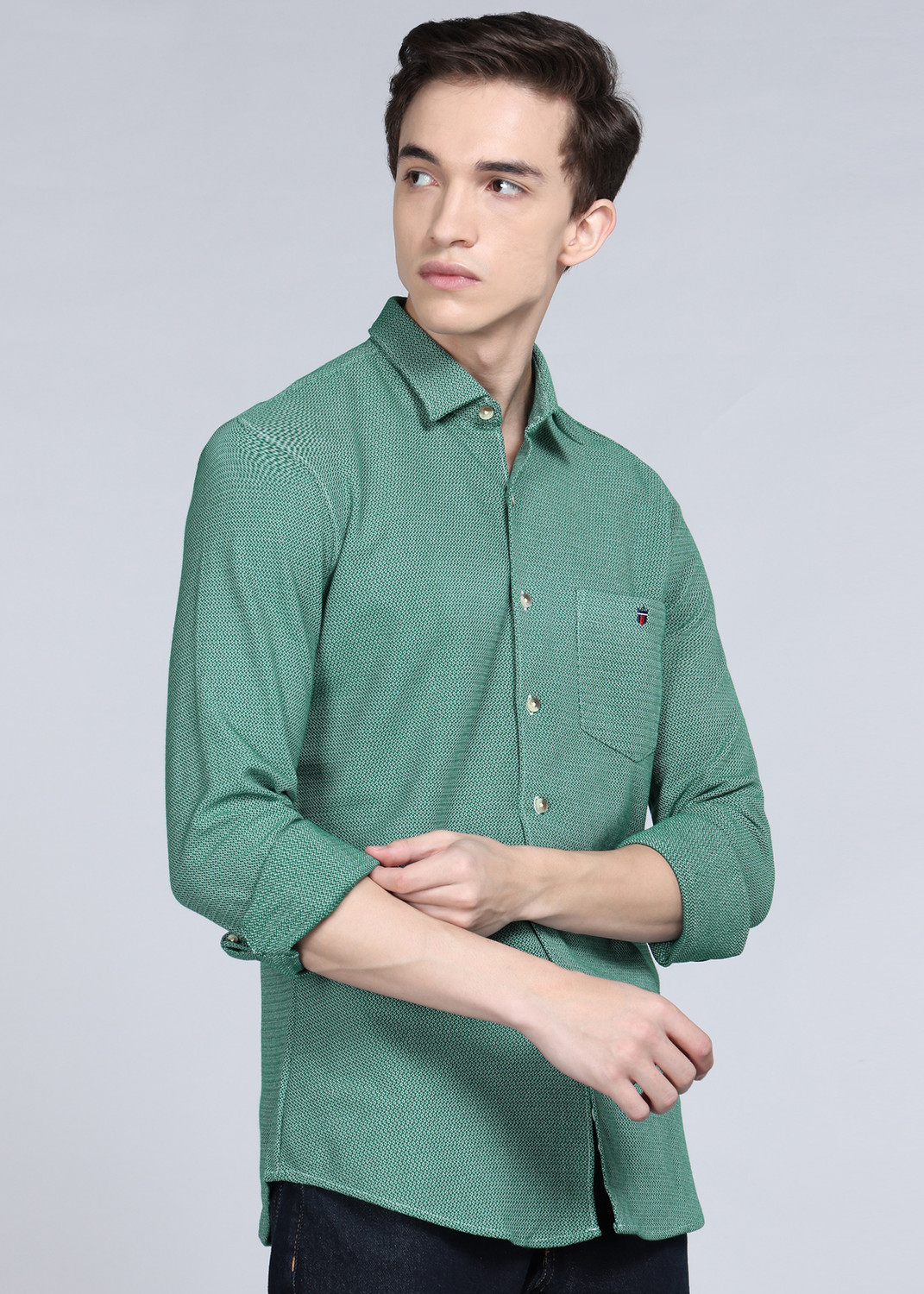 Image of Louis Philippe Sport Men Slim Fit Solid Casual Shirt