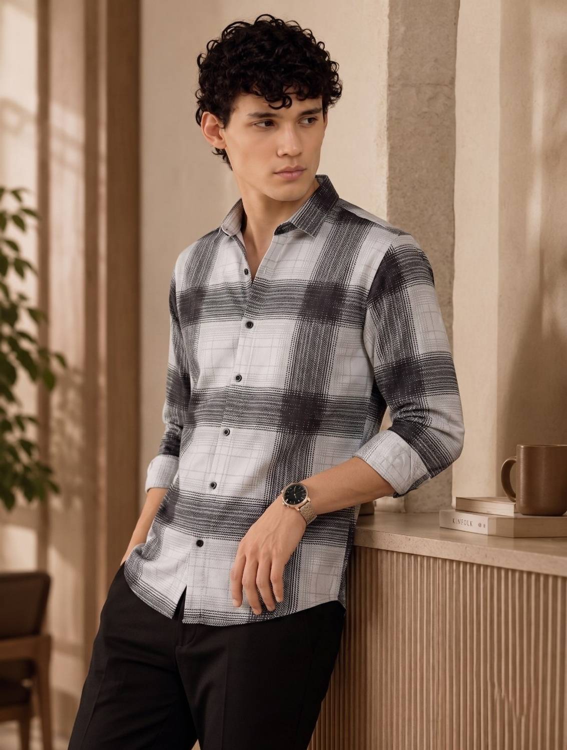 bollydolldesigner Men Checkered Casual Multicolor Shirt - Image 5