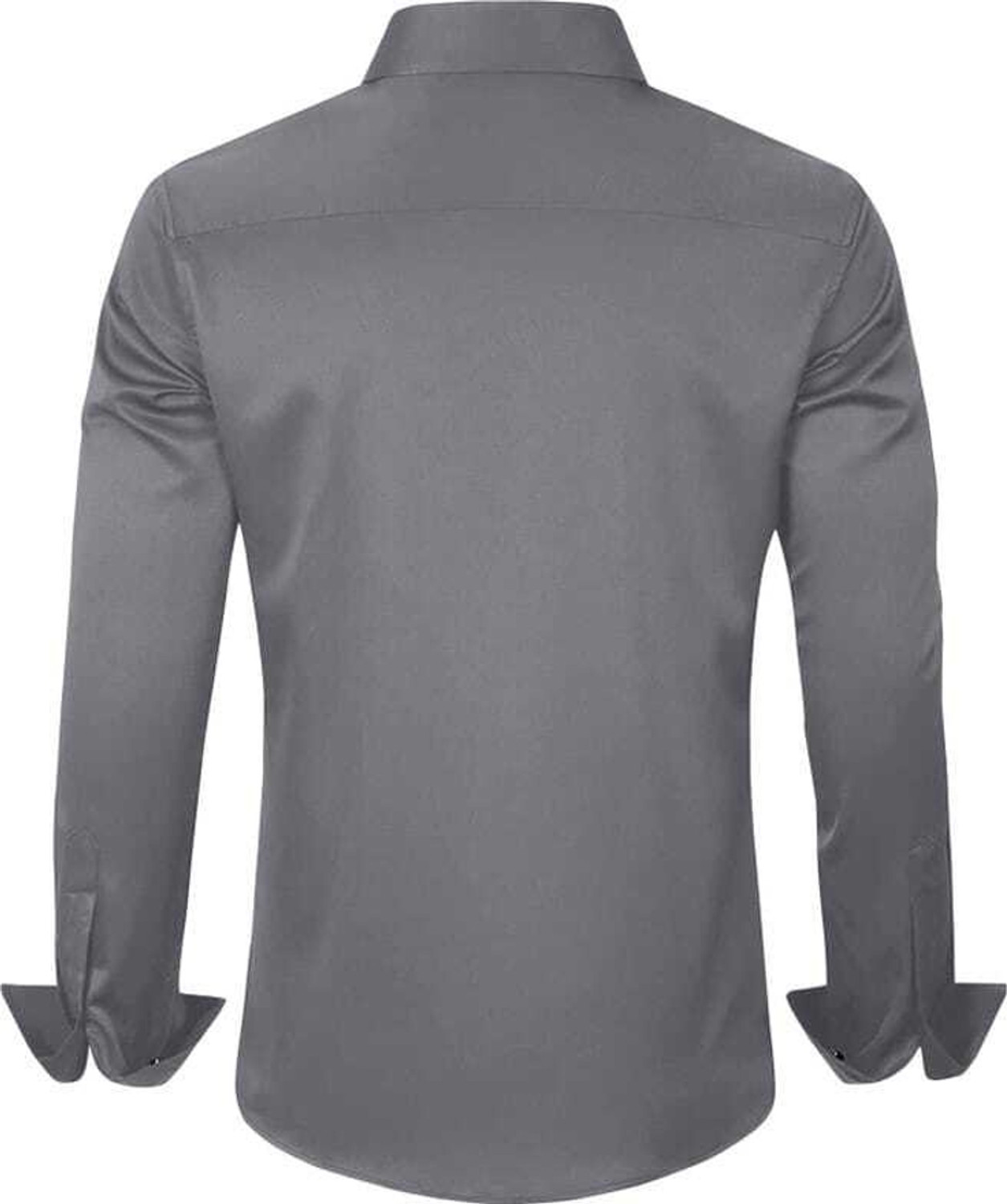 Image of PROMO FASH Men Solid Casual Grey Shirt