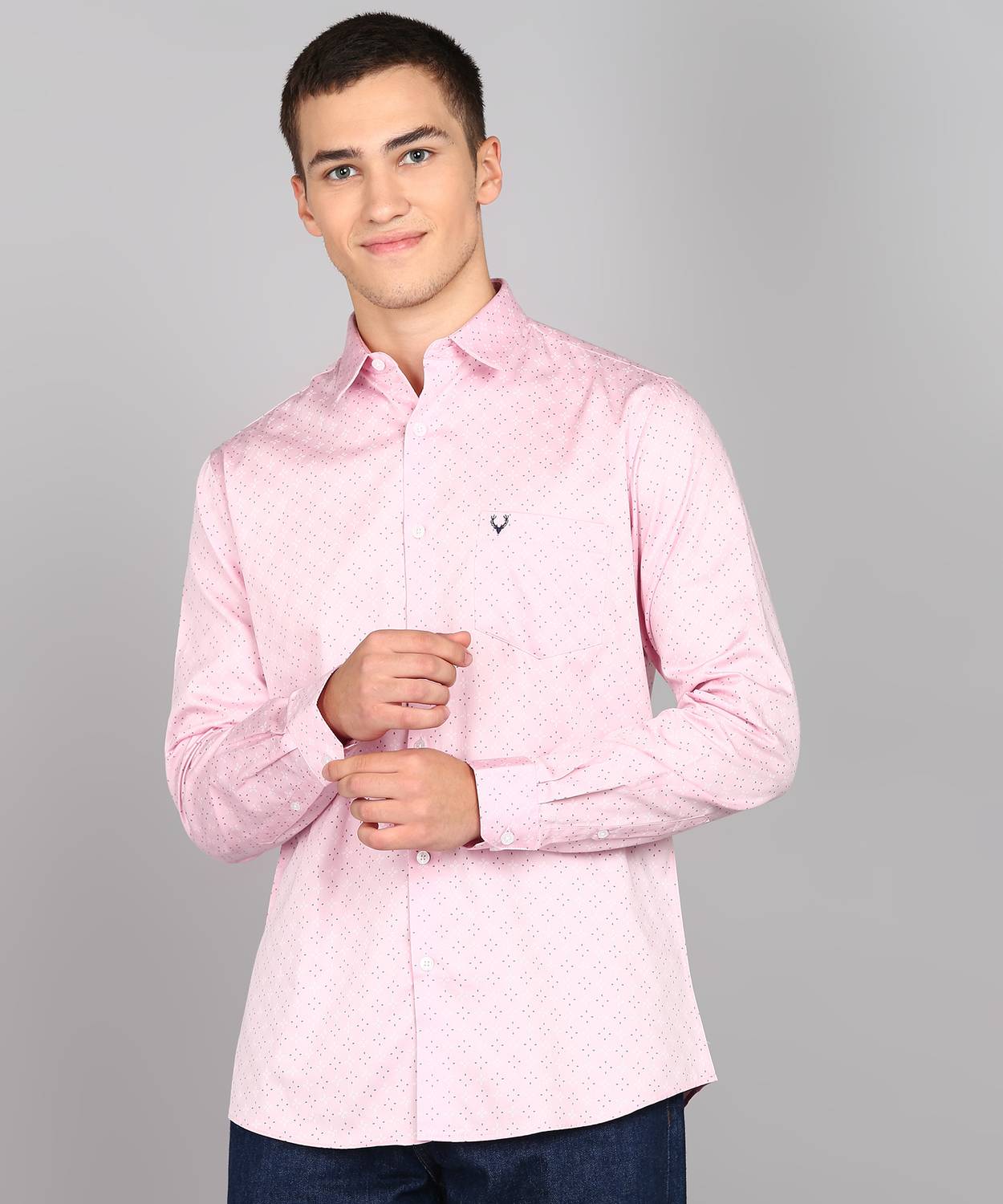 Allen Solly Men Printed Casual Pink Shirt