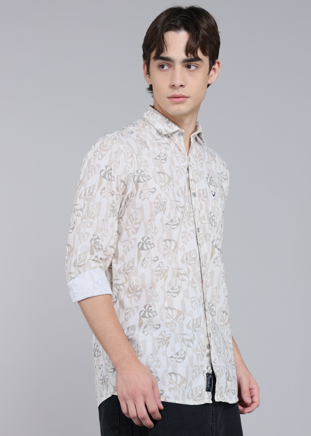 Image of Allen Solly Men Regular Fit Printed, Floral Print Spread Collar Casual Shirt