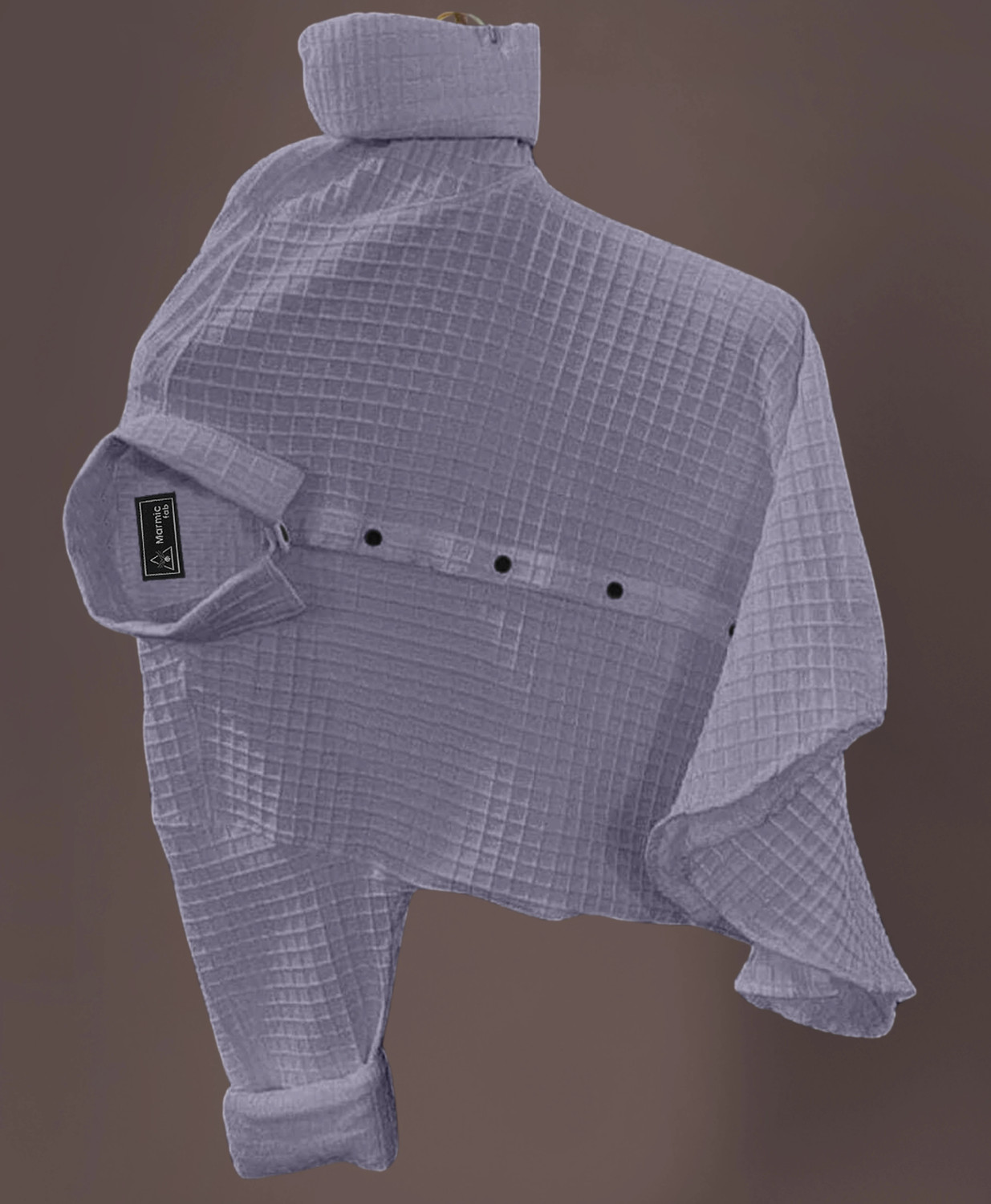 Image of Marmic Fab Men Self Design Casual Grey Shirt