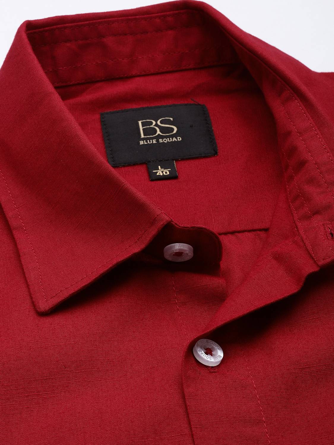 BLUE SQUAD Men Solid Casual Red Shirt - Image 4