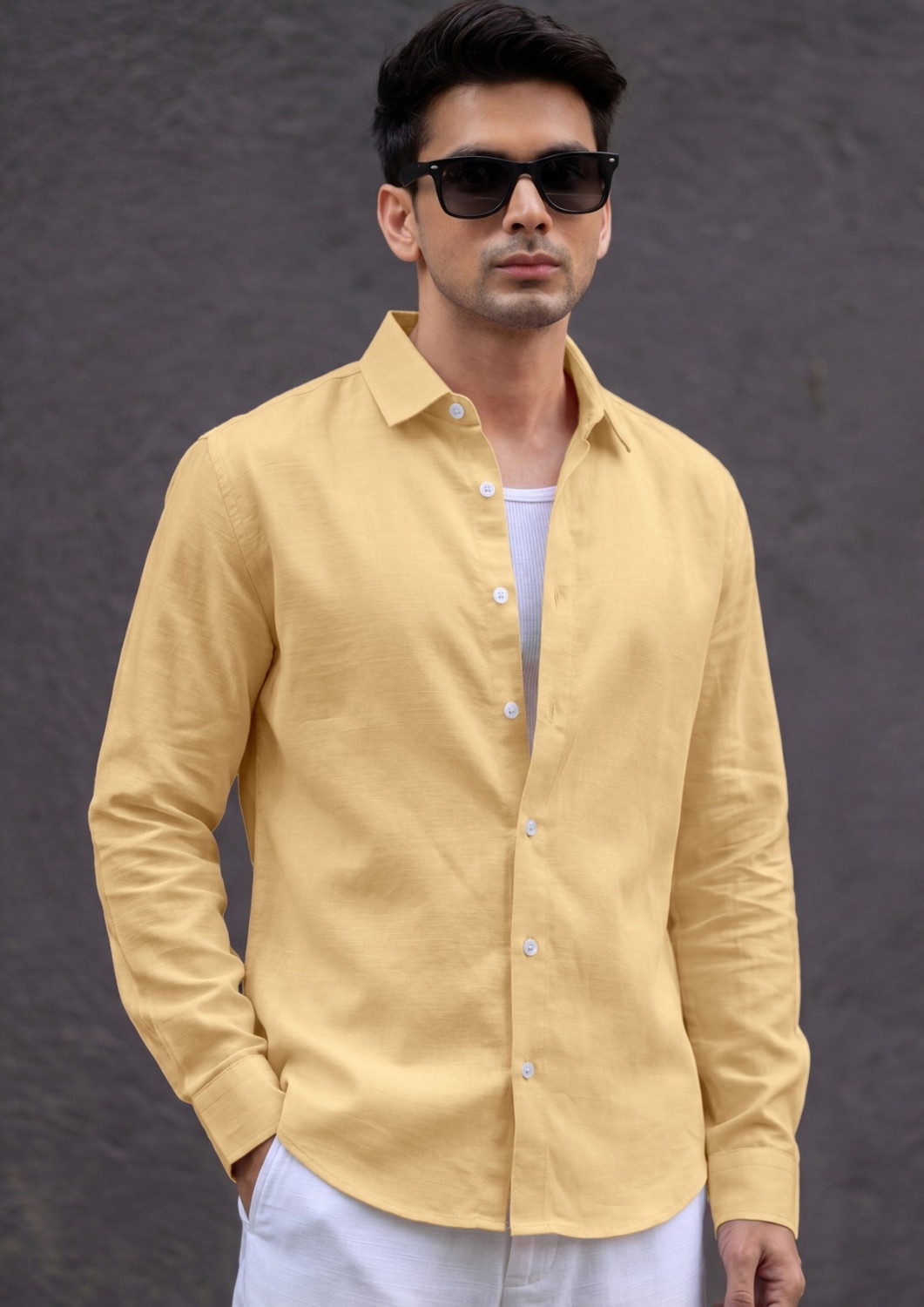 Image of Roadster Men Solid Casual Pink Shirt
