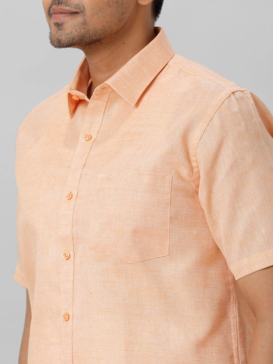 Image of Ramraj Cotton Men Regular Fit Solid Spread Collar Casual Shirt