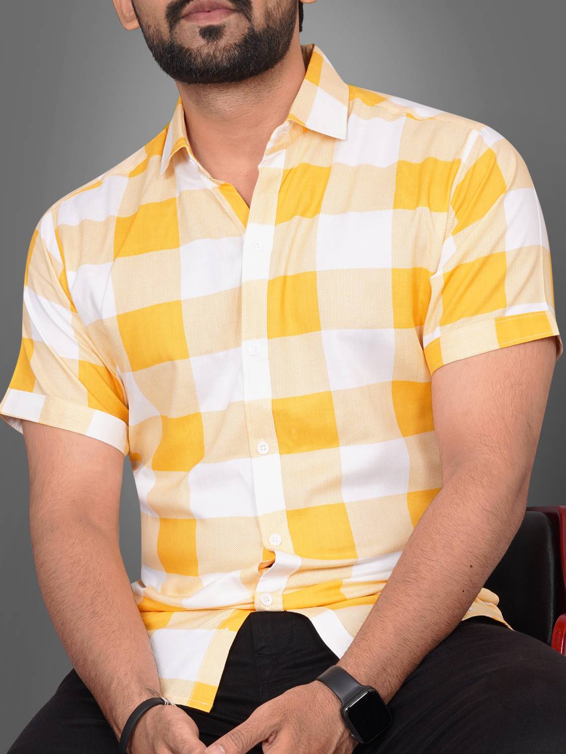 METRONAUT Men Regular Fit Checkered Spread Collar Casual Shirt