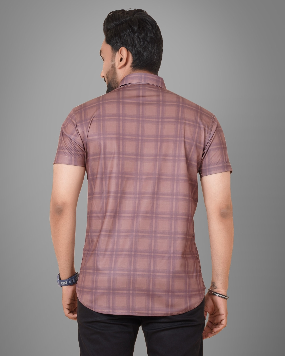 Image of METRONAUT Men Checkered Casual Brown Shirt