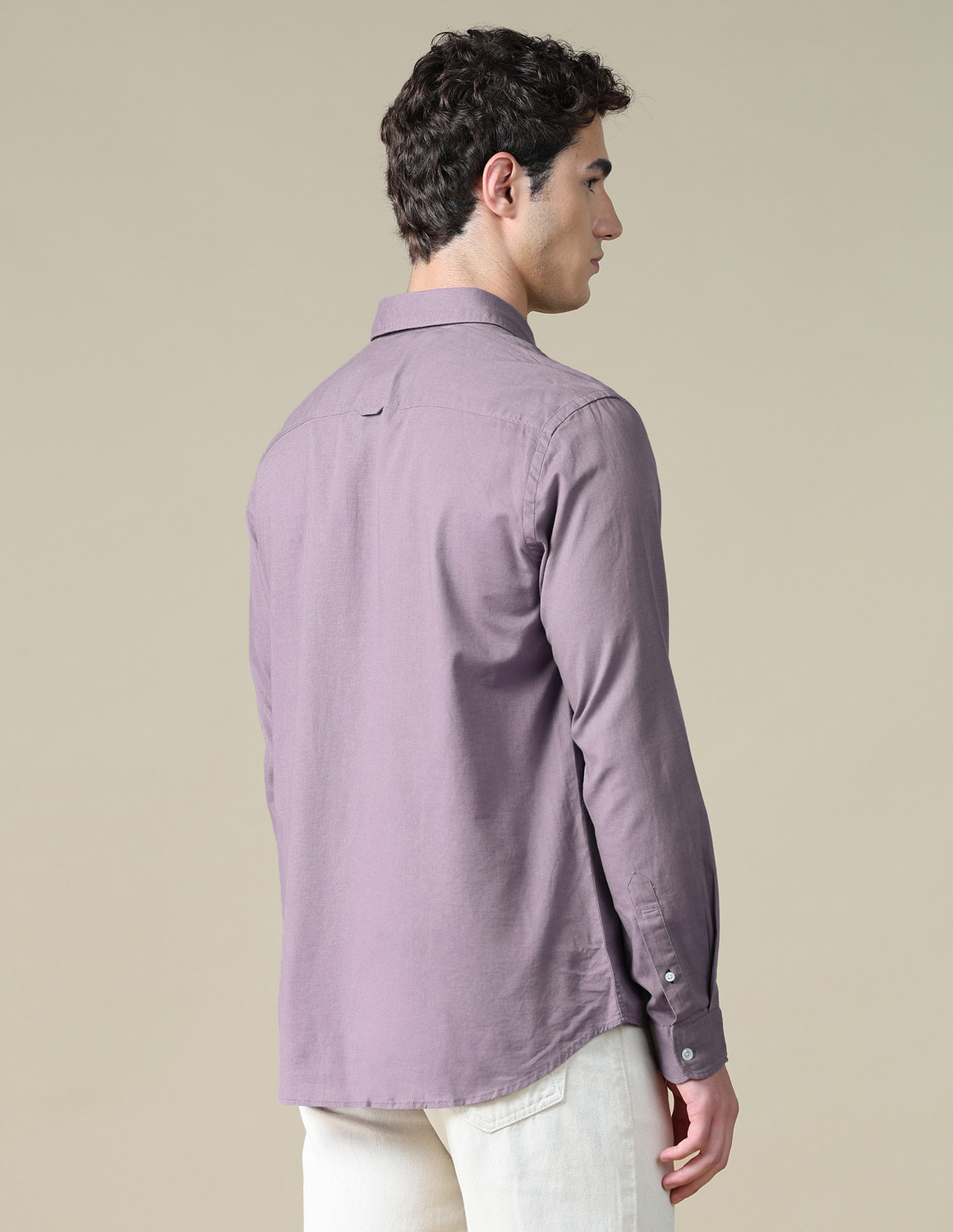 Image of U.S. Polo Assn. Denim Co. Men Solid Casual Purple Shirt