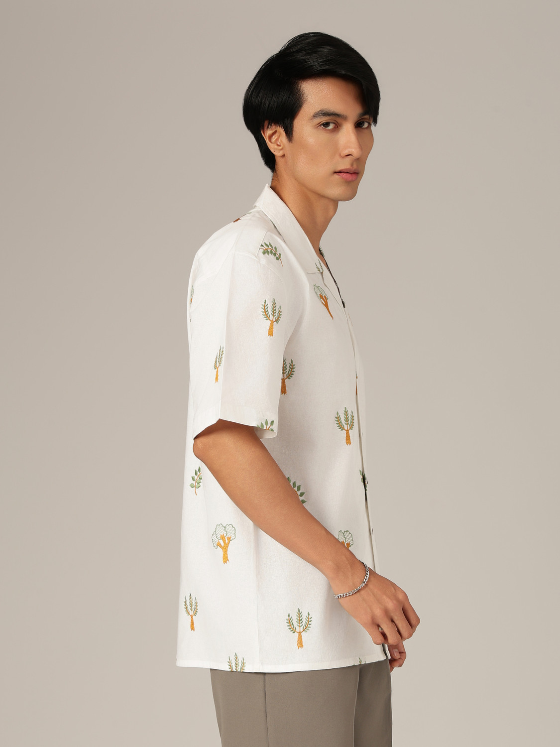 Image of DENNISON Men Embroidered Casual White Shirt