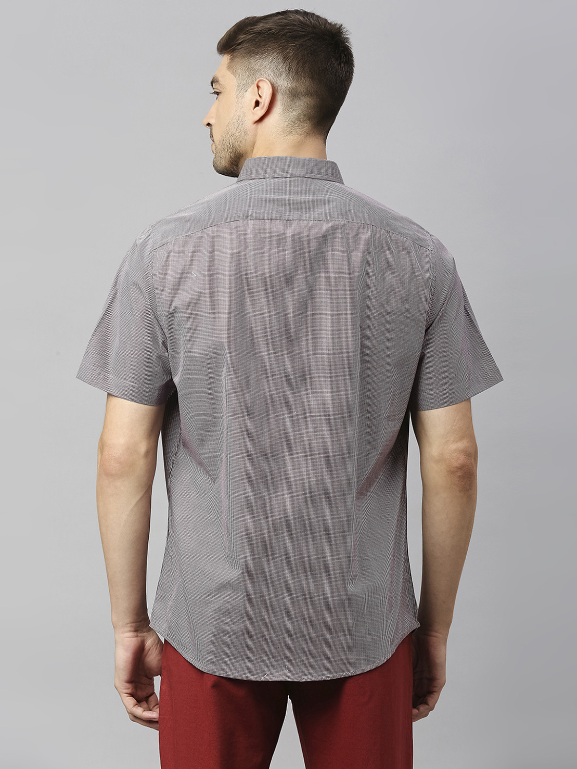 Image of THOMAS SCOTT Men Checkered Casual Grey Shirt