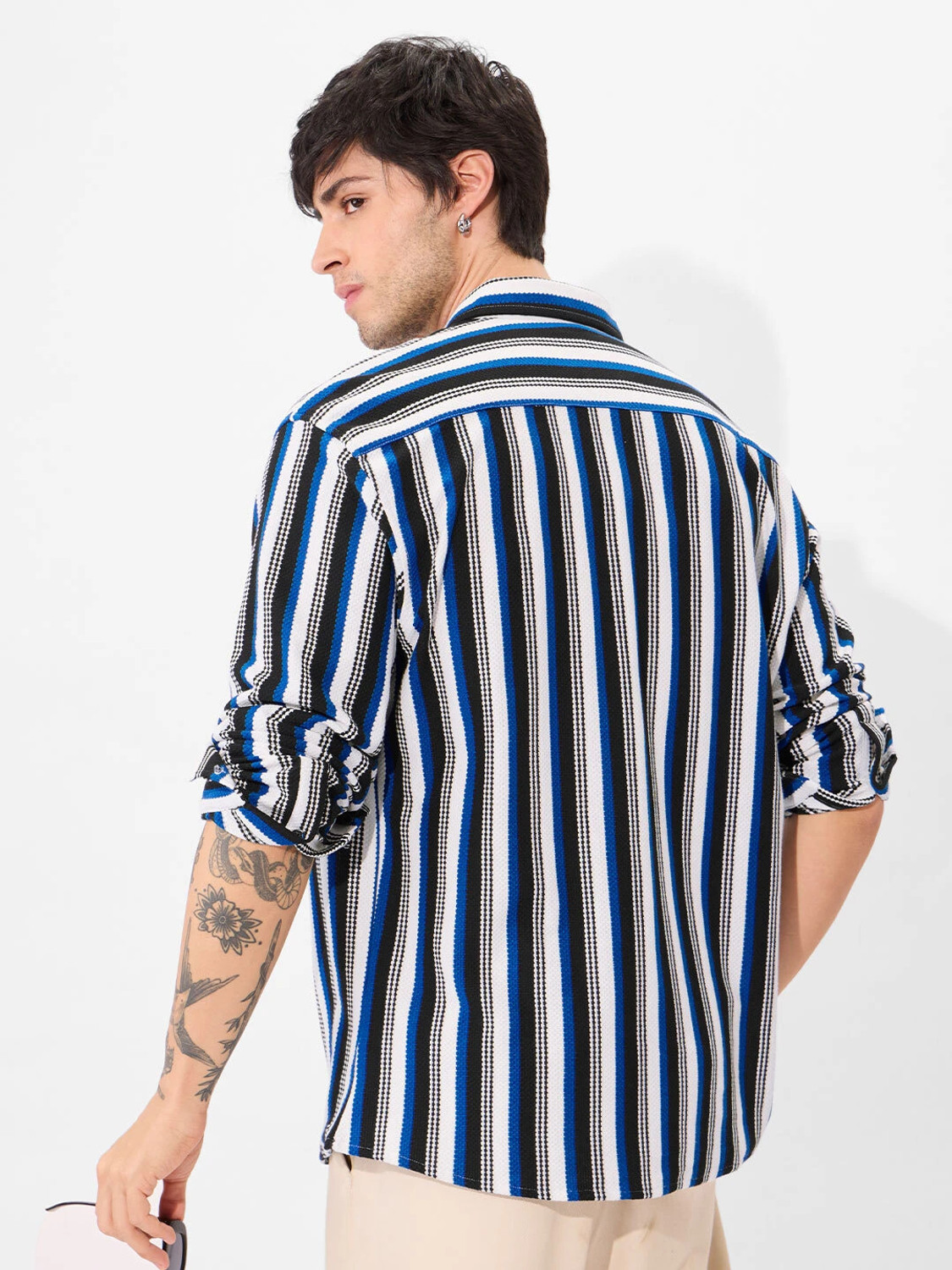 Image of The Souled Store Men Regular Fit Striped Button Down Collar Casual Shirt
