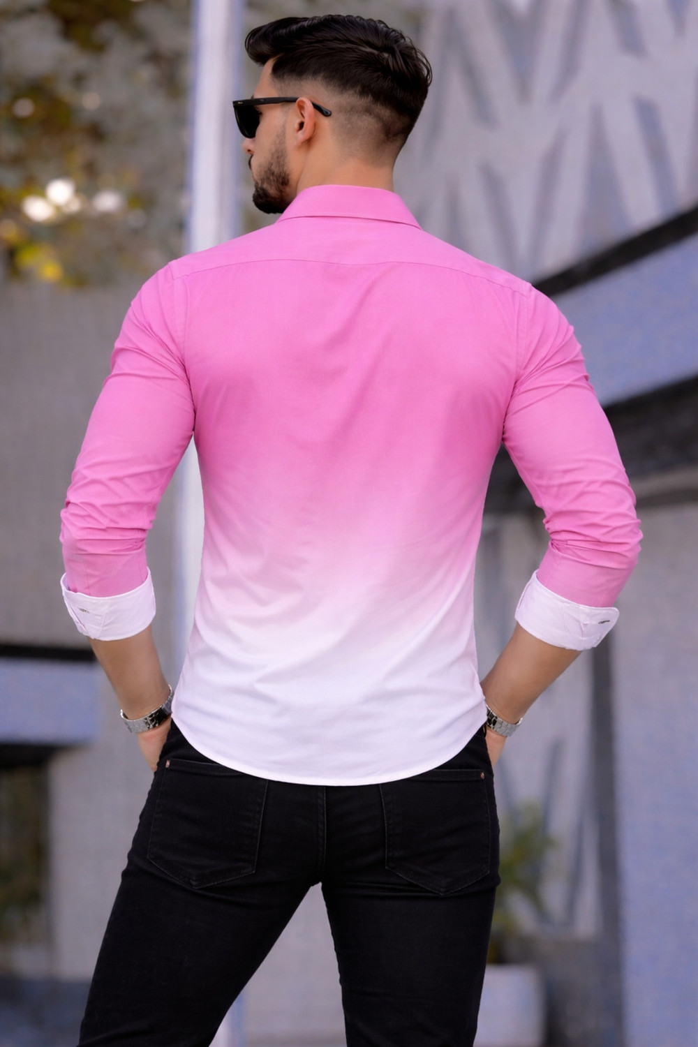 Image of Uiriuy Men Dyed /Ombre Casual Multicolor Shirt