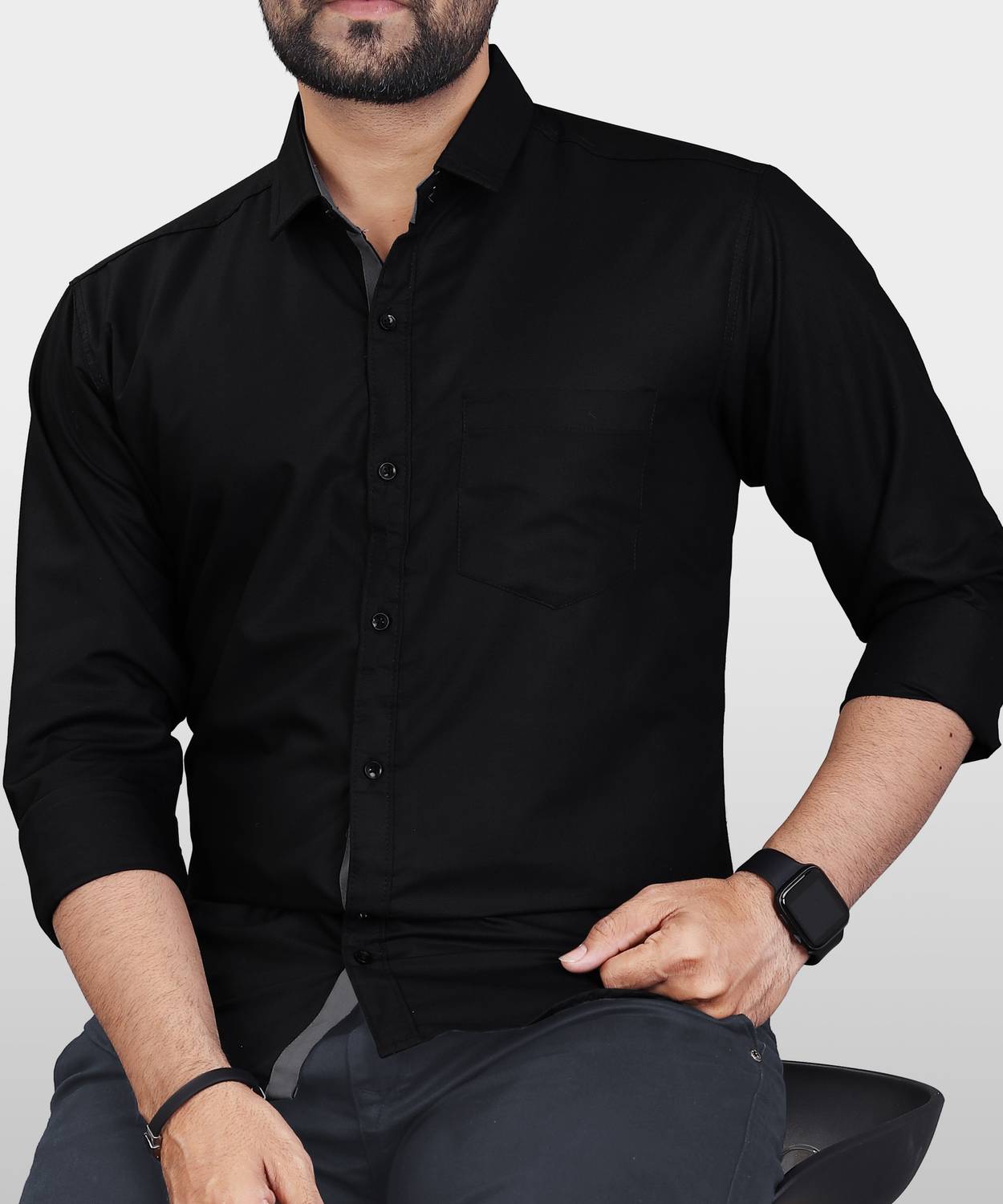 METRONAUT Men Regular Fit Solid Button Down Collar Casual Shirt