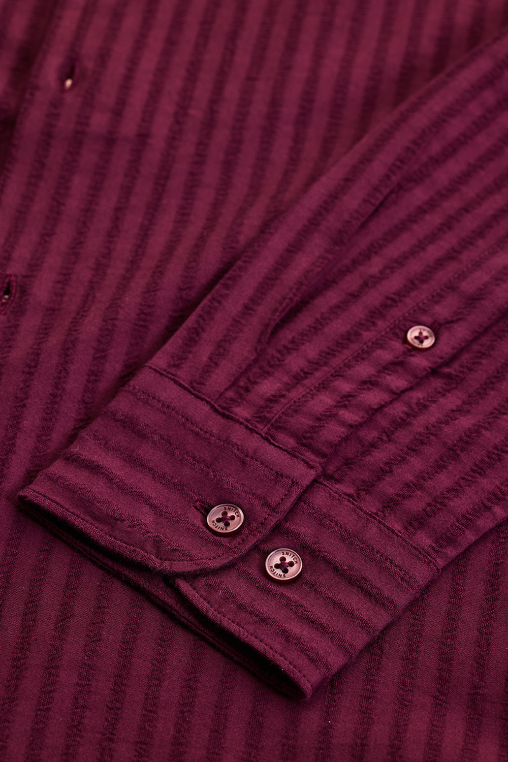 Image of Snitch Men Striped Casual Purple Shirt