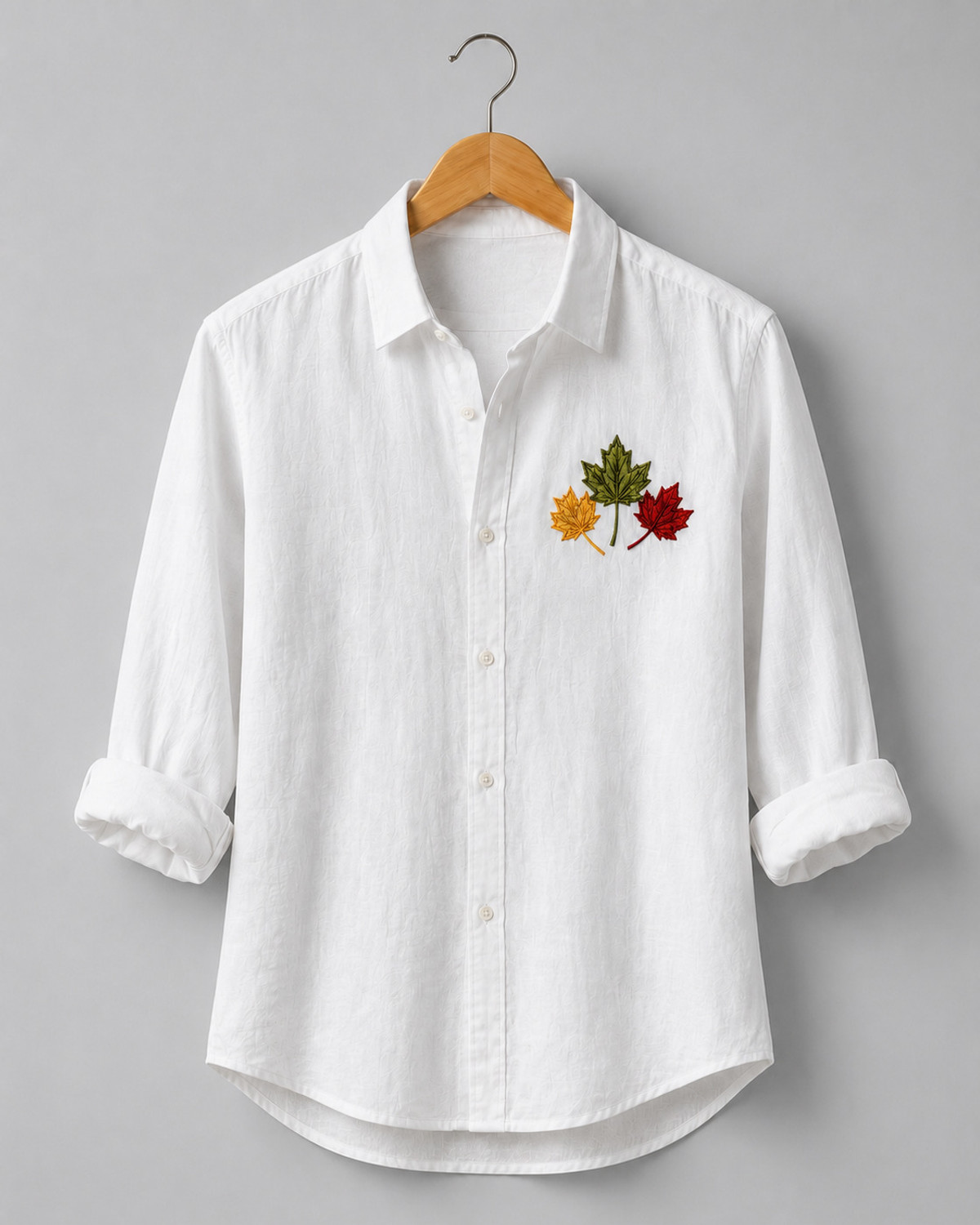 Image of DRAISIO Men Embroidered Casual White Shirt