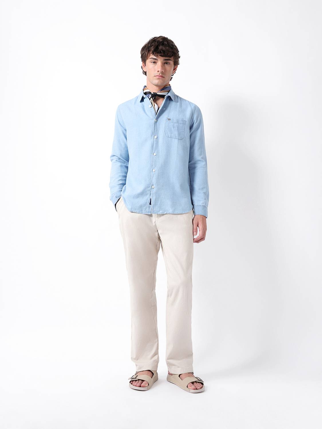 THE BEAR HOUSE Men Solid Casual Blue Shirt - Image 4