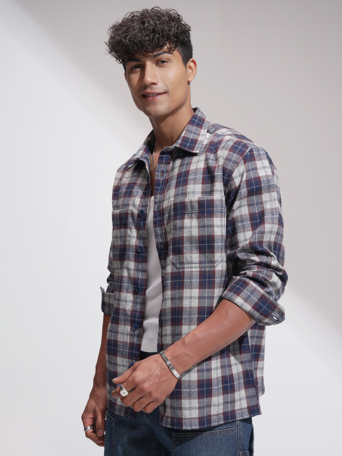 Image of LOCOMOTIVE Men Checkered Casual Multicolor Shirt